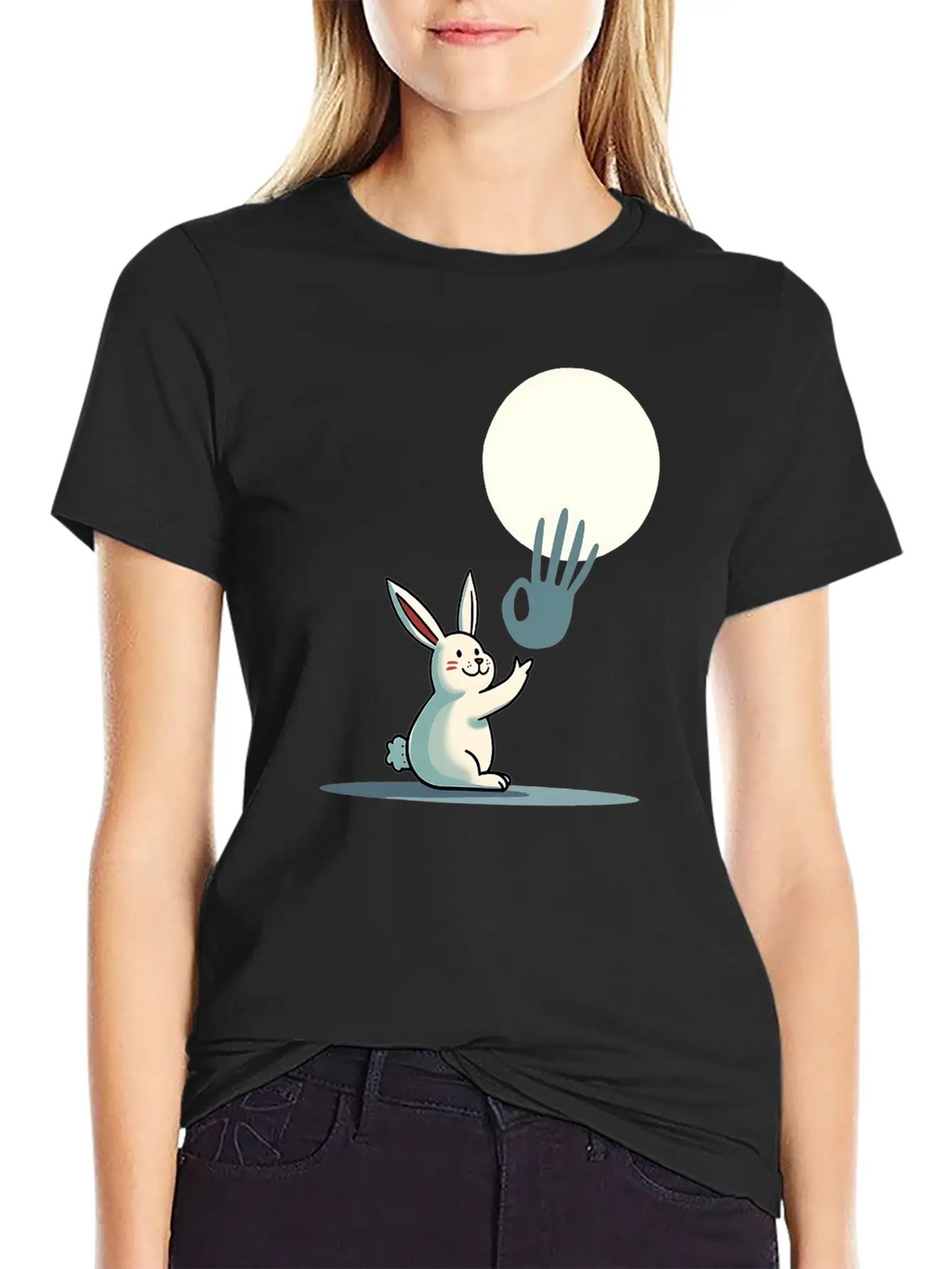 Funny Rabbit Hand Shadow Puppets Humor Pop Art Classic Cotton Tee – Unisex Comfort For Any Season