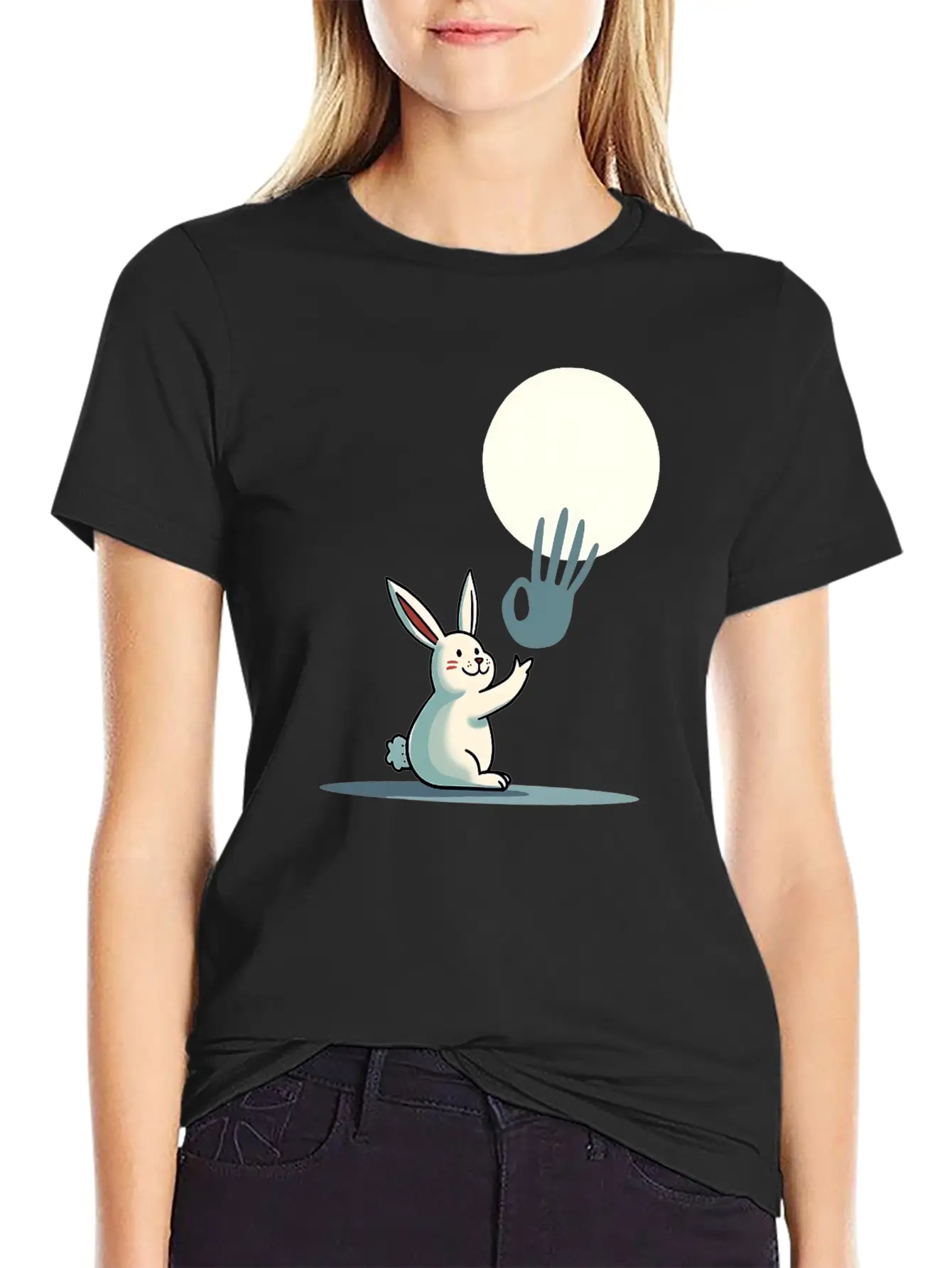 Funny Rabbit Hand Shadow Puppets Humor Pop Art Classic Cotton Tee – Unisex Comfort For Any Season