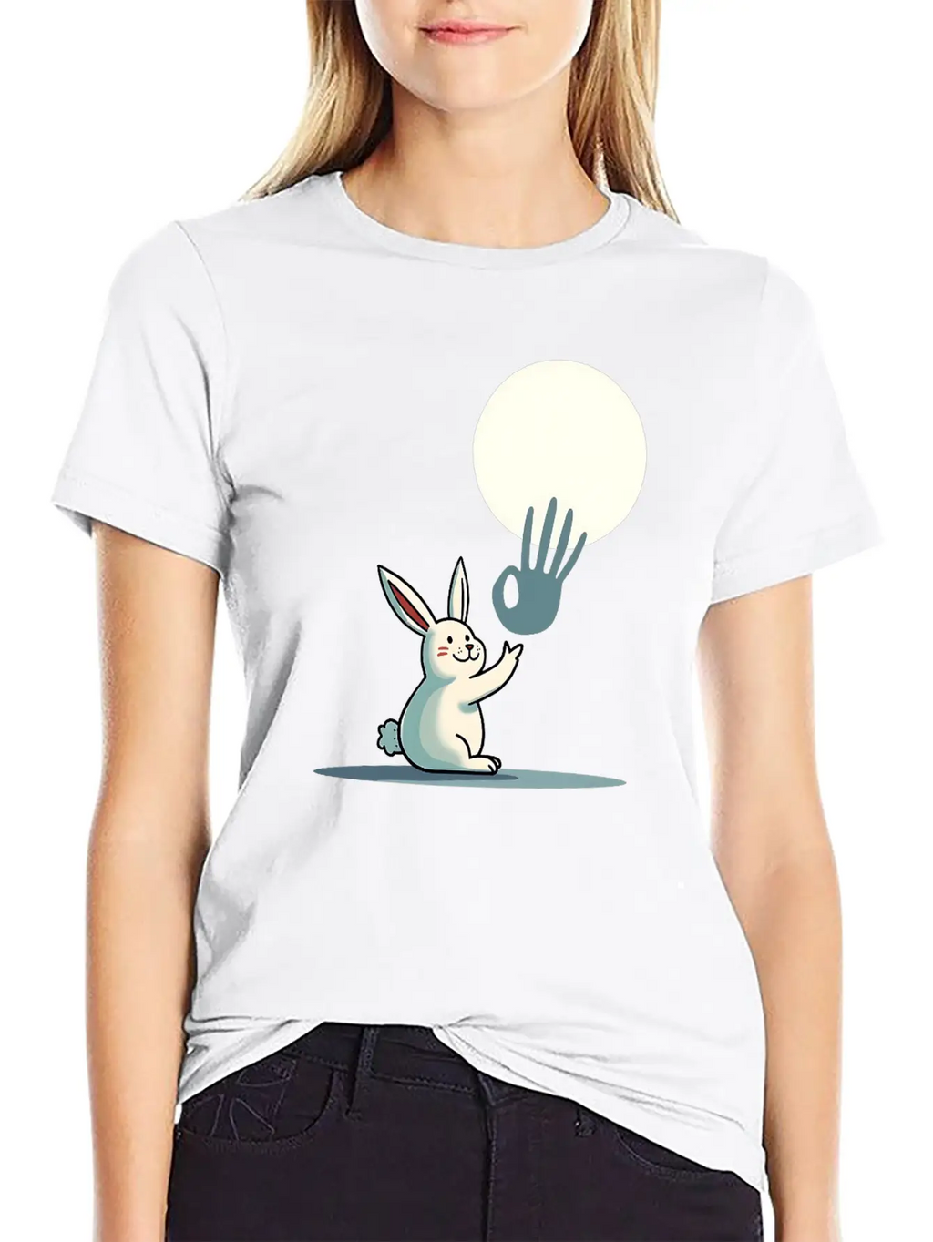 Funny Rabbit Hand Shadow Puppets Humor Pop Art Classic Cotton Tee – Unisex Comfort For Any Season