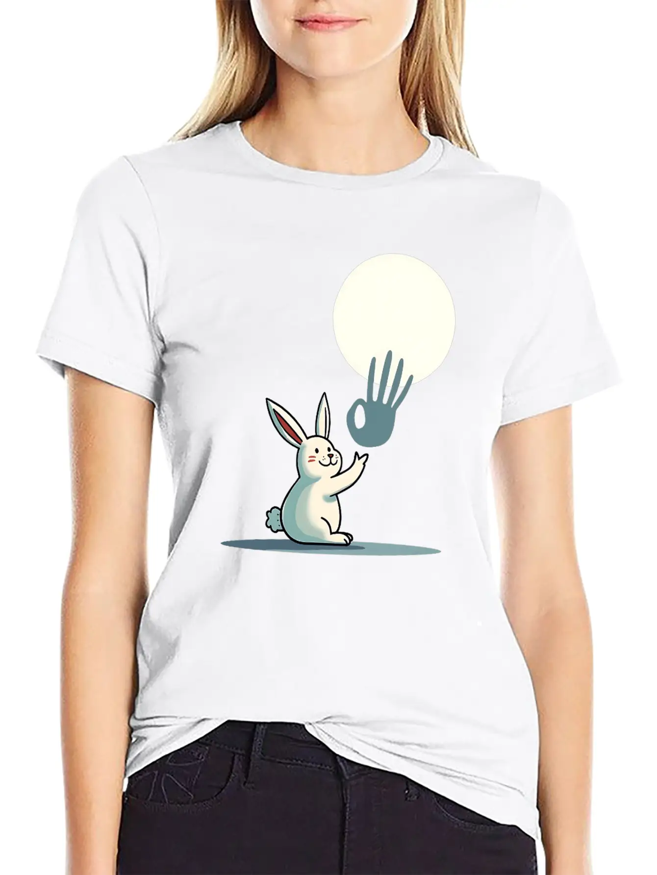 Funny Rabbit Hand Shadow Puppets Humor Pop Art Classic Cotton Tee – Unisex Comfort For Any Season