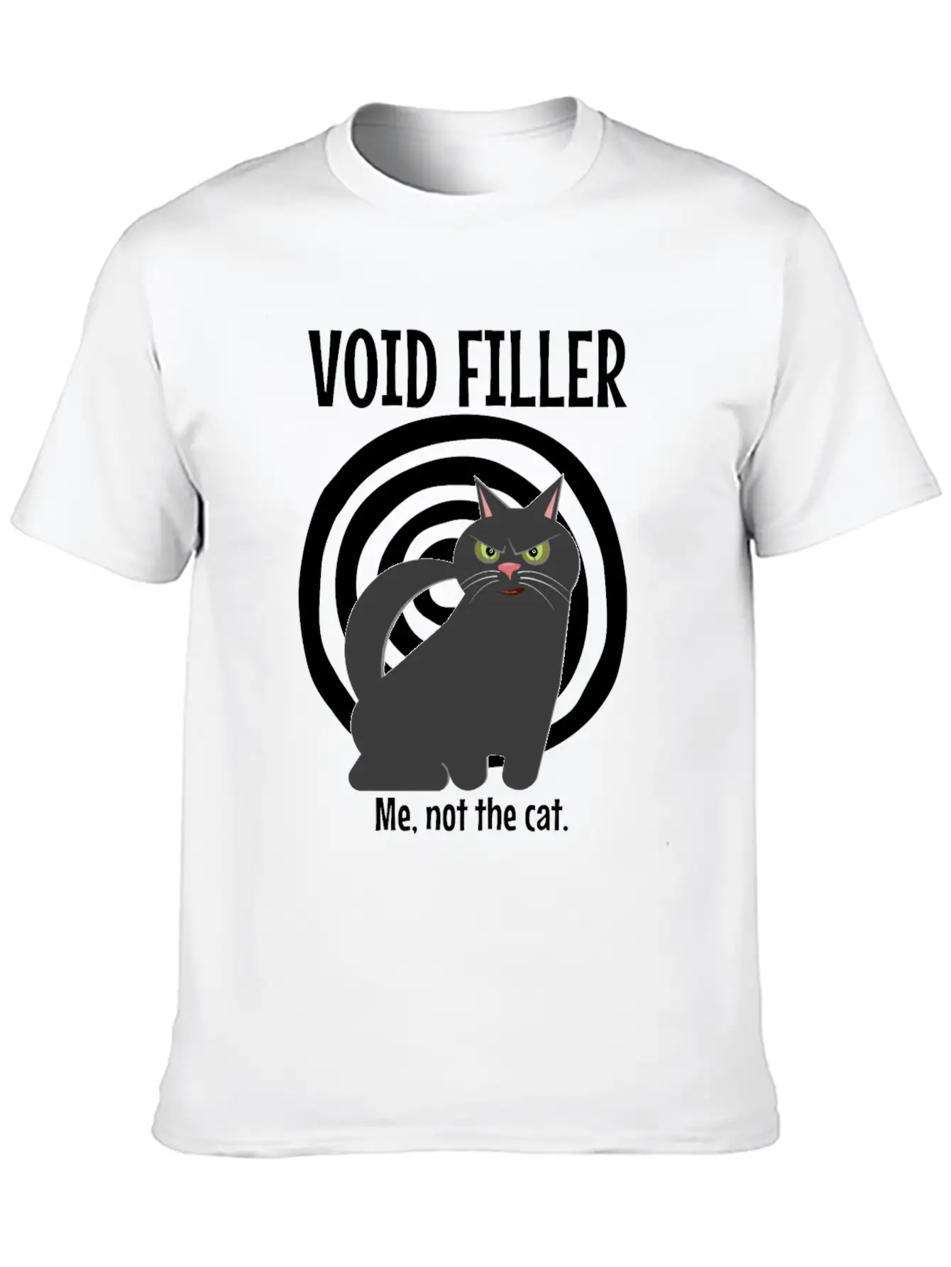 Funny Retro Cute Cat Void Filler Loveable Human Basic Graphic T-Shirt – Daily Comfort In Soft Cotton