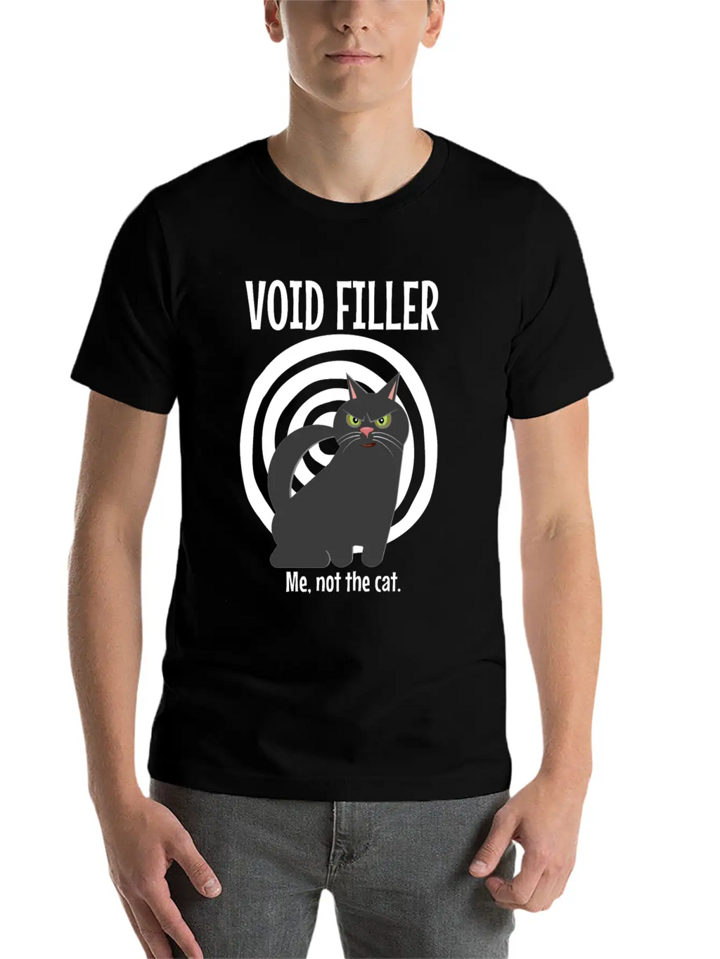 Funny Retro Cute Cat Void Filler Loveable Human Basic Graphic T-Shirt – Daily Comfort In Soft Cotton