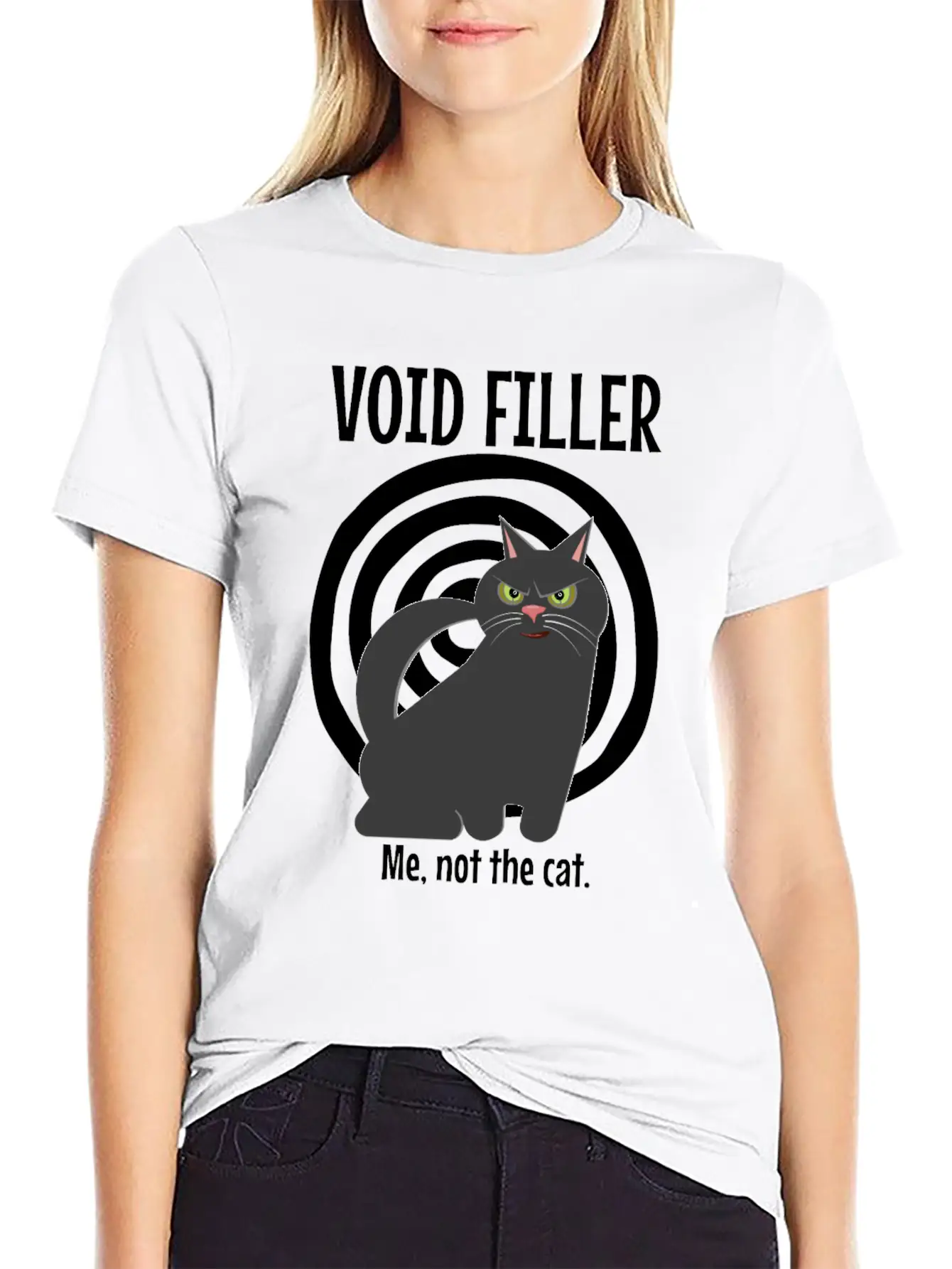 Funny Retro Cute Cat Void Filler Loveable Human Basic Graphic T-Shirt – Daily Comfort In Soft Cotton