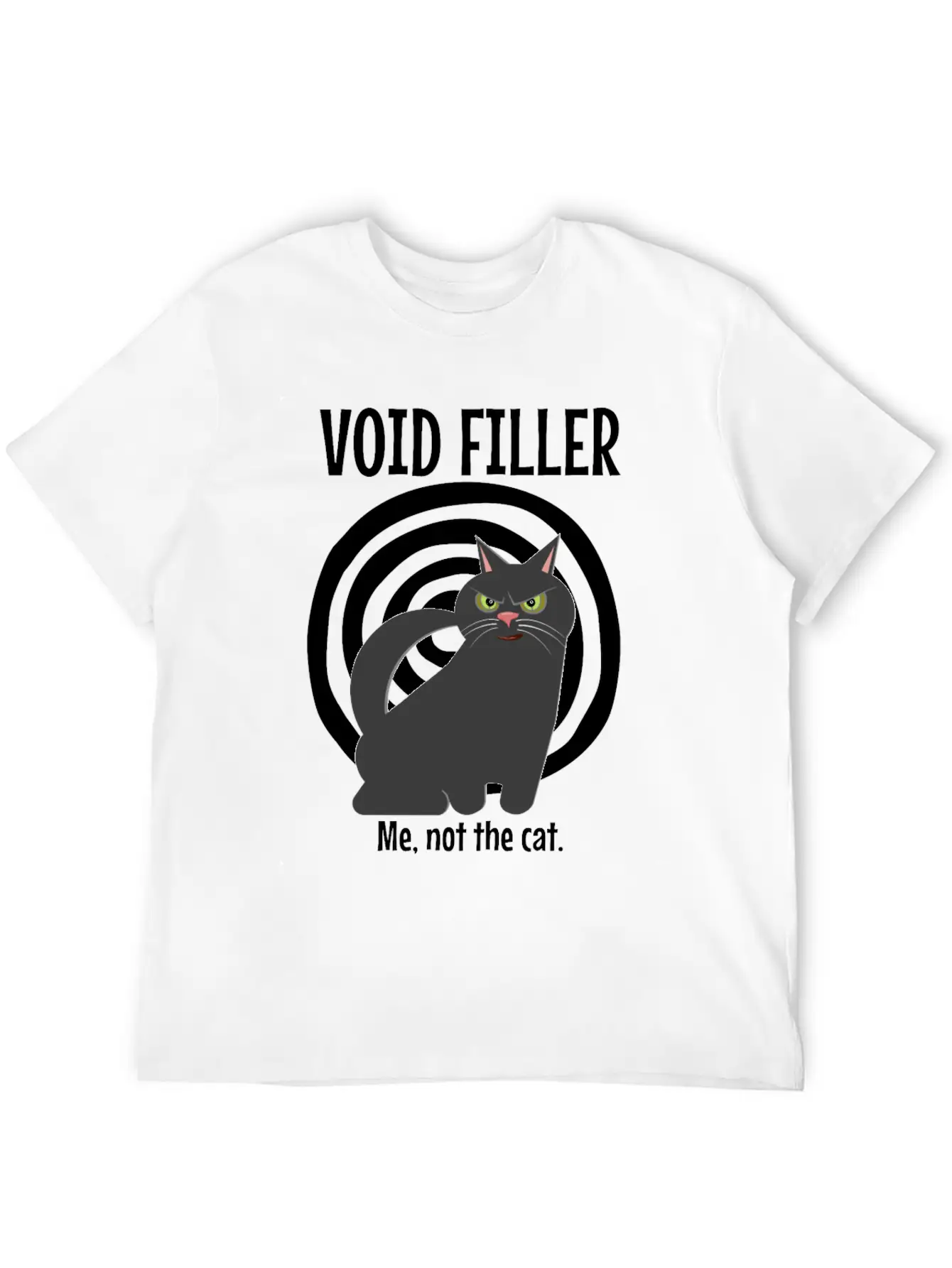 Funny Retro Cute Cat Void Filler Loveable Human Basic Graphic T-Shirt – Daily Comfort In Soft Cotton