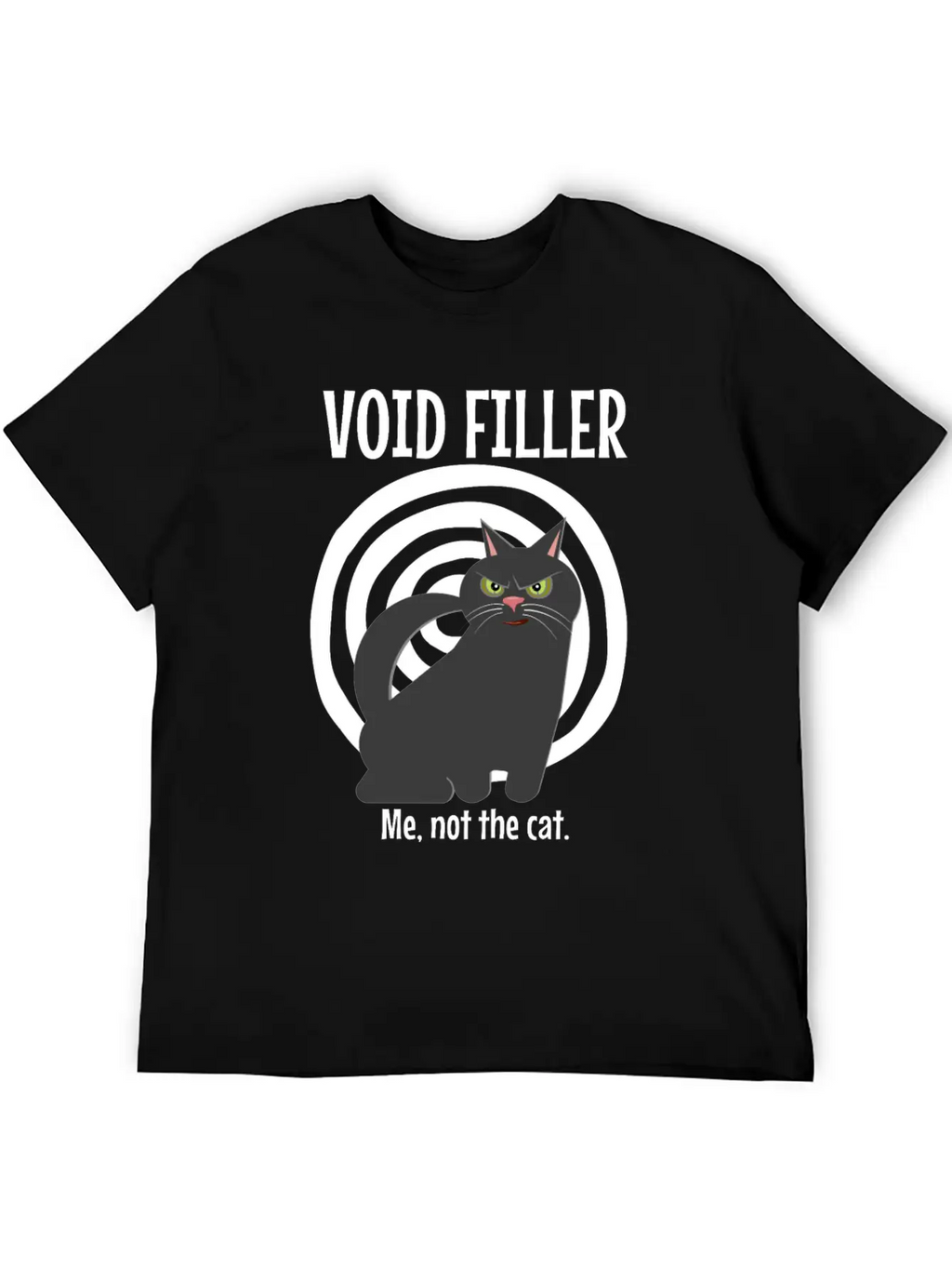 Funny Retro Cute Cat Void Filler Loveable Human Basic Graphic T-Shirt – Daily Comfort In Soft Cotton