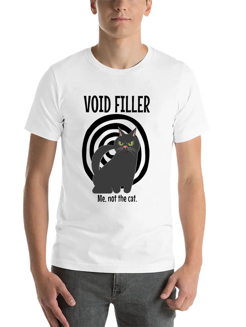 Funny Retro Cute Cat Void Filler Loveable Human Basic Graphic T-Shirt – Daily Comfort In Soft Cotton