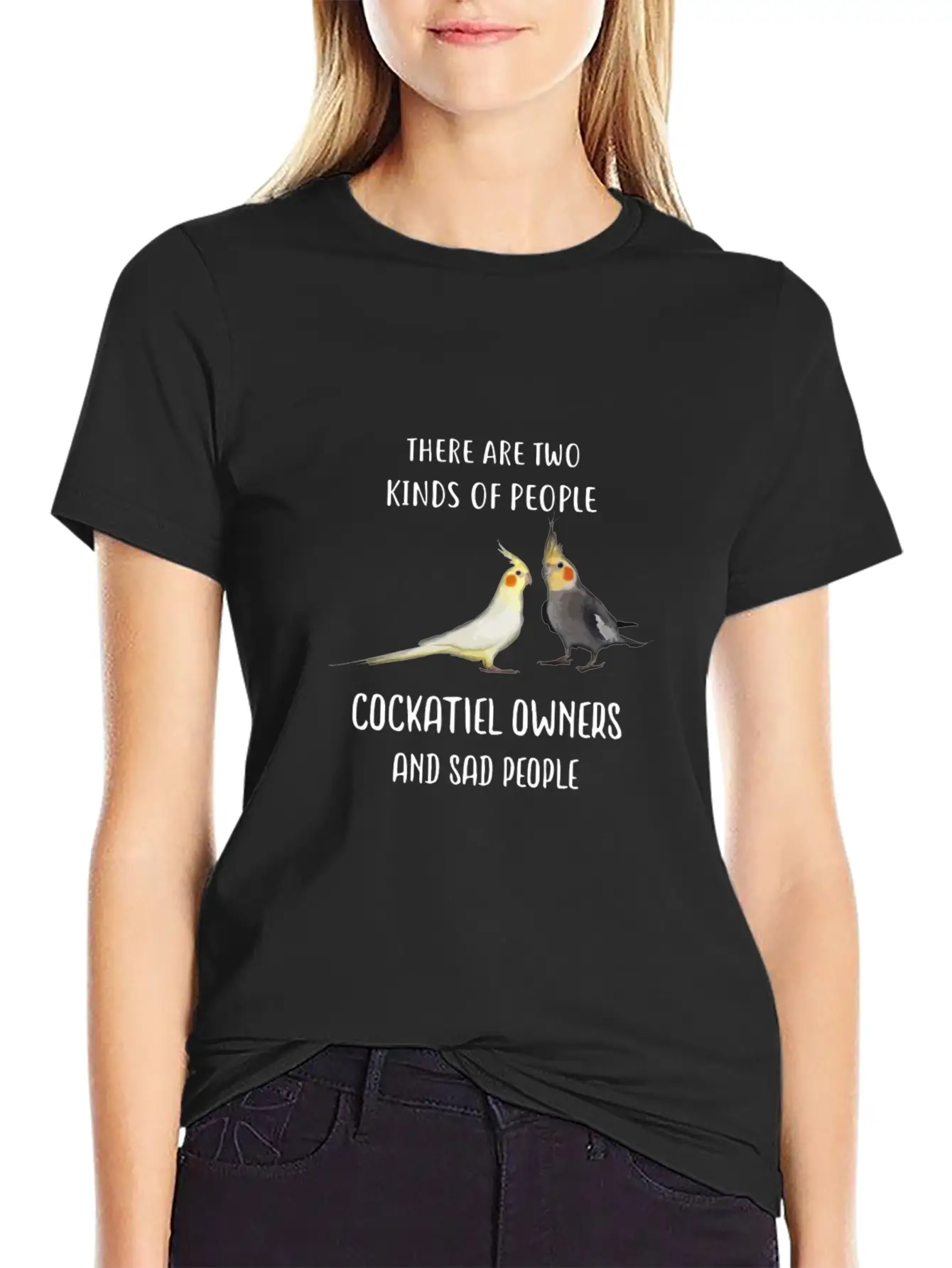 Funny Sad People And Cockatiel Parrot Bird Owners Essential Cotton Tee For Daily Outfits – Unisex Style
