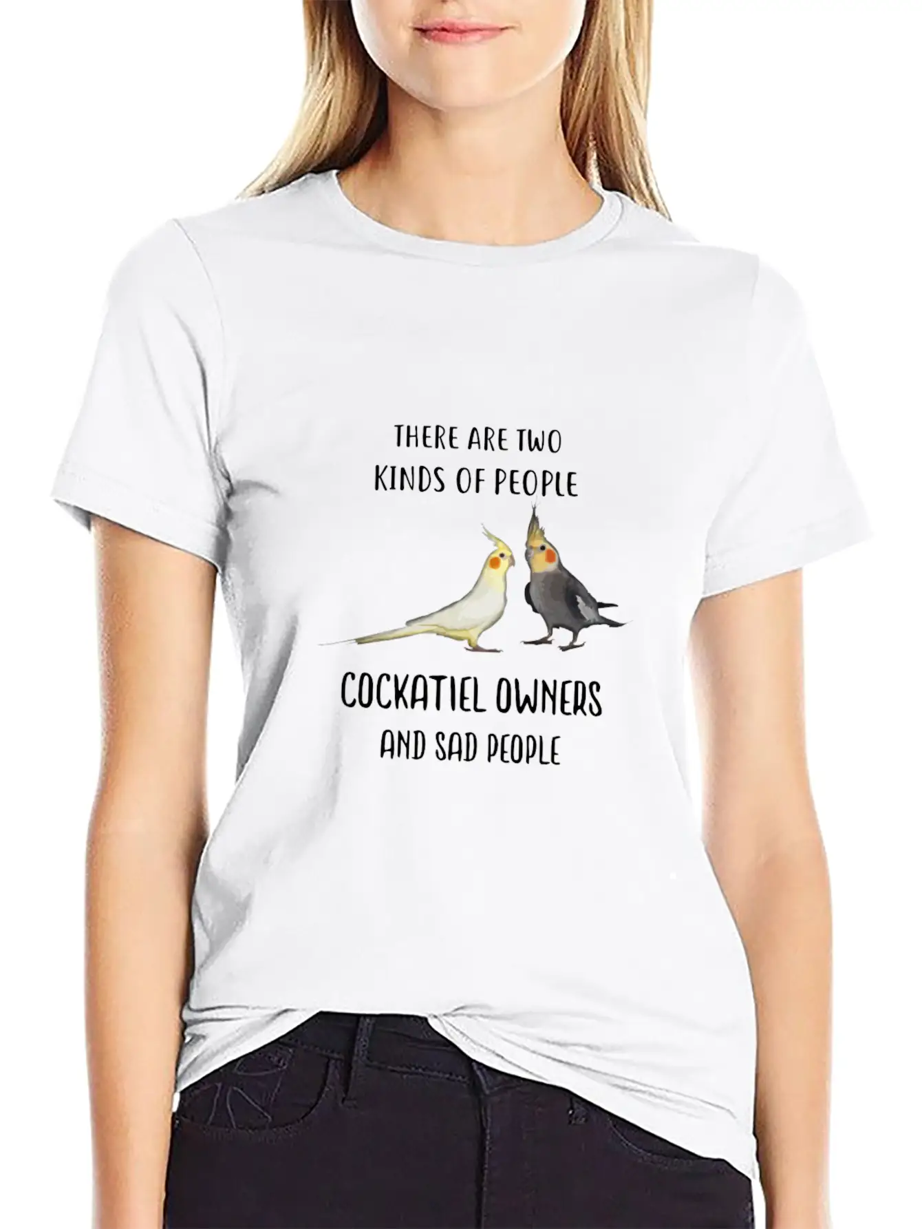 Funny Sad People And Cockatiel Parrot Bird Owners Essential Cotton Tee For Daily Outfits – Unisex Style