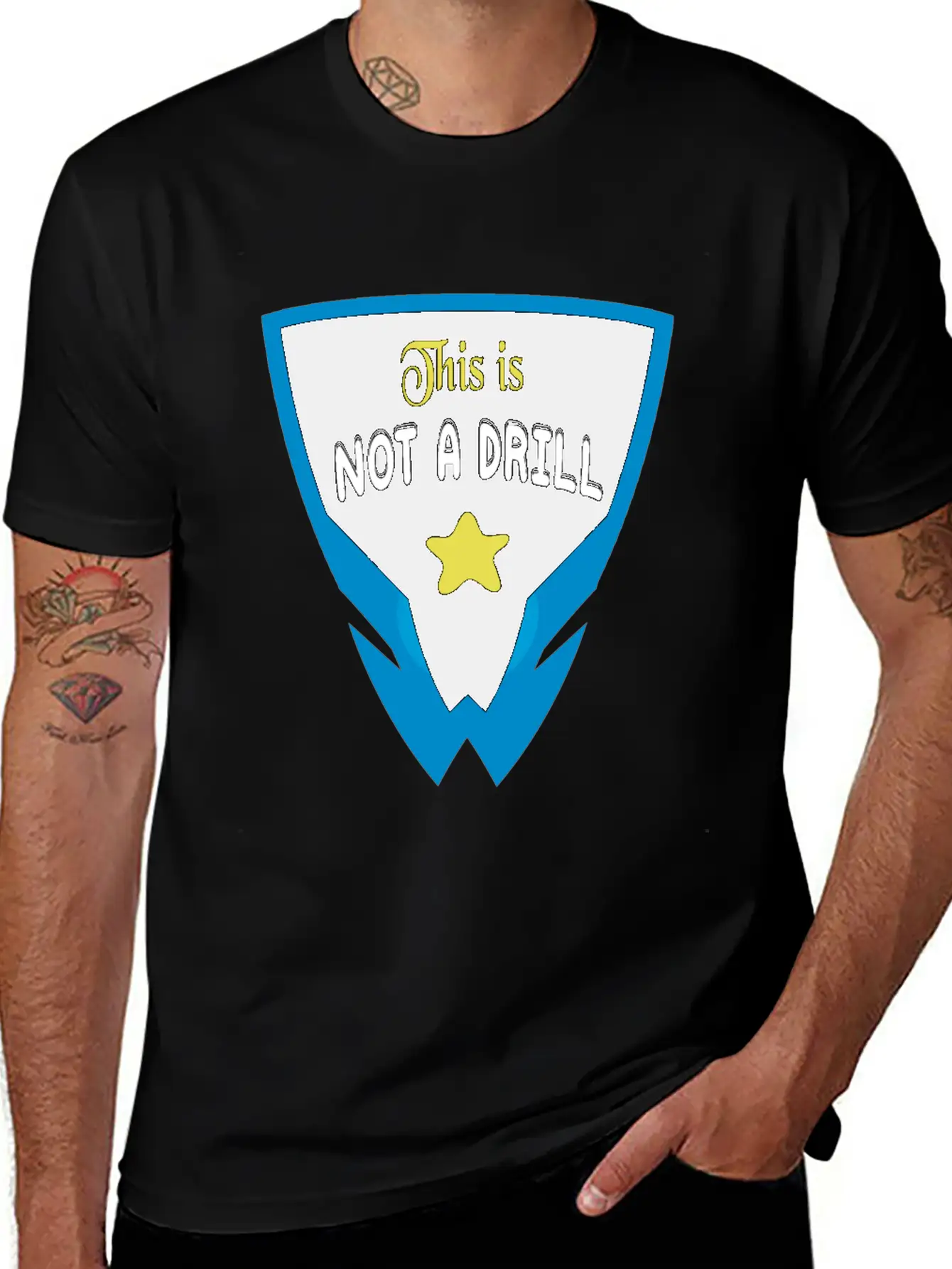 Funny Sayings Quotes, This Is Not A Drill Timeless Short Sleeve Tee – Comfy And Minimalist Design