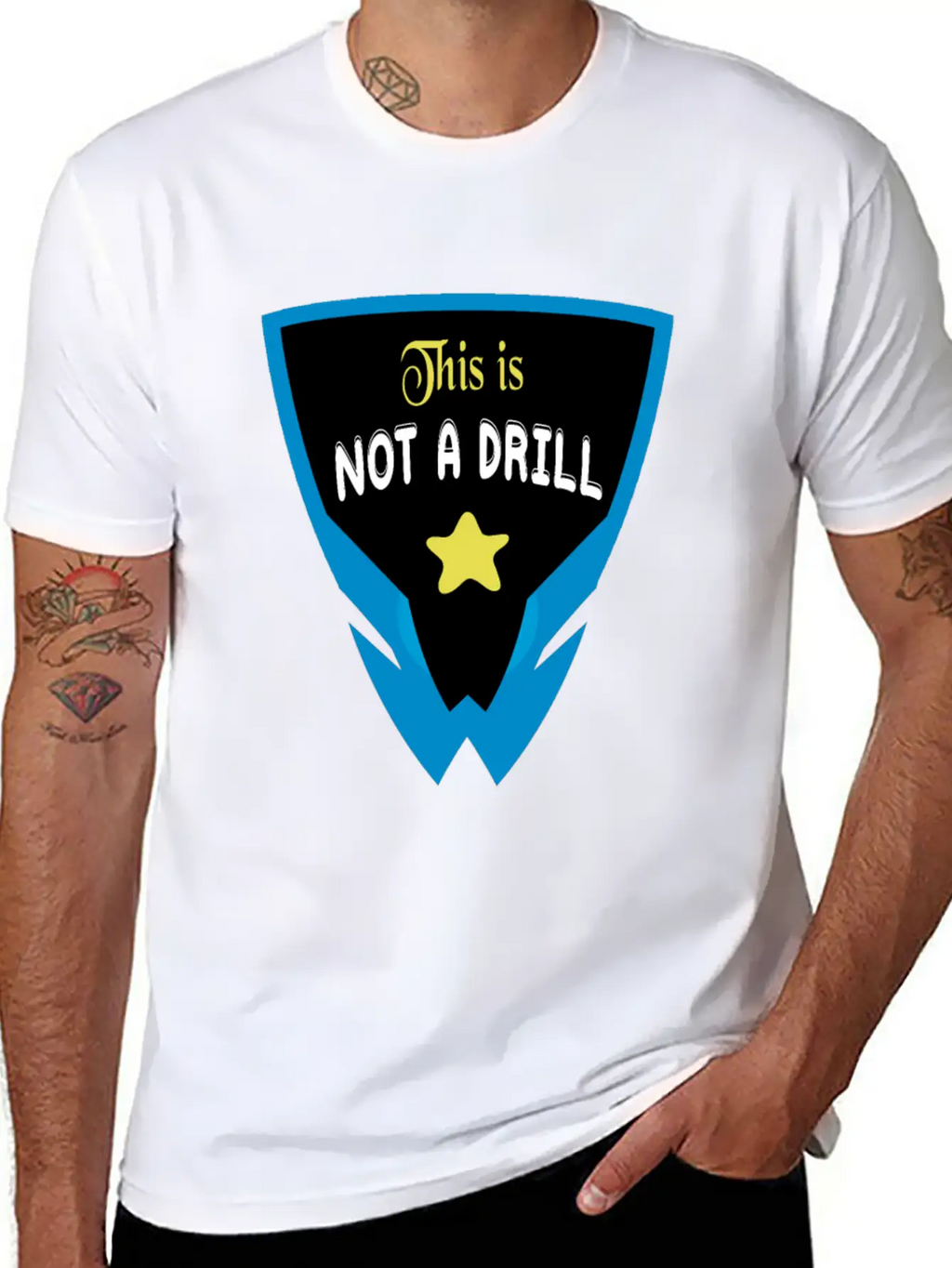 Funny Sayings Quotes, This Is Not A Drill Timeless Short Sleeve Tee – Comfy And Minimalist Design