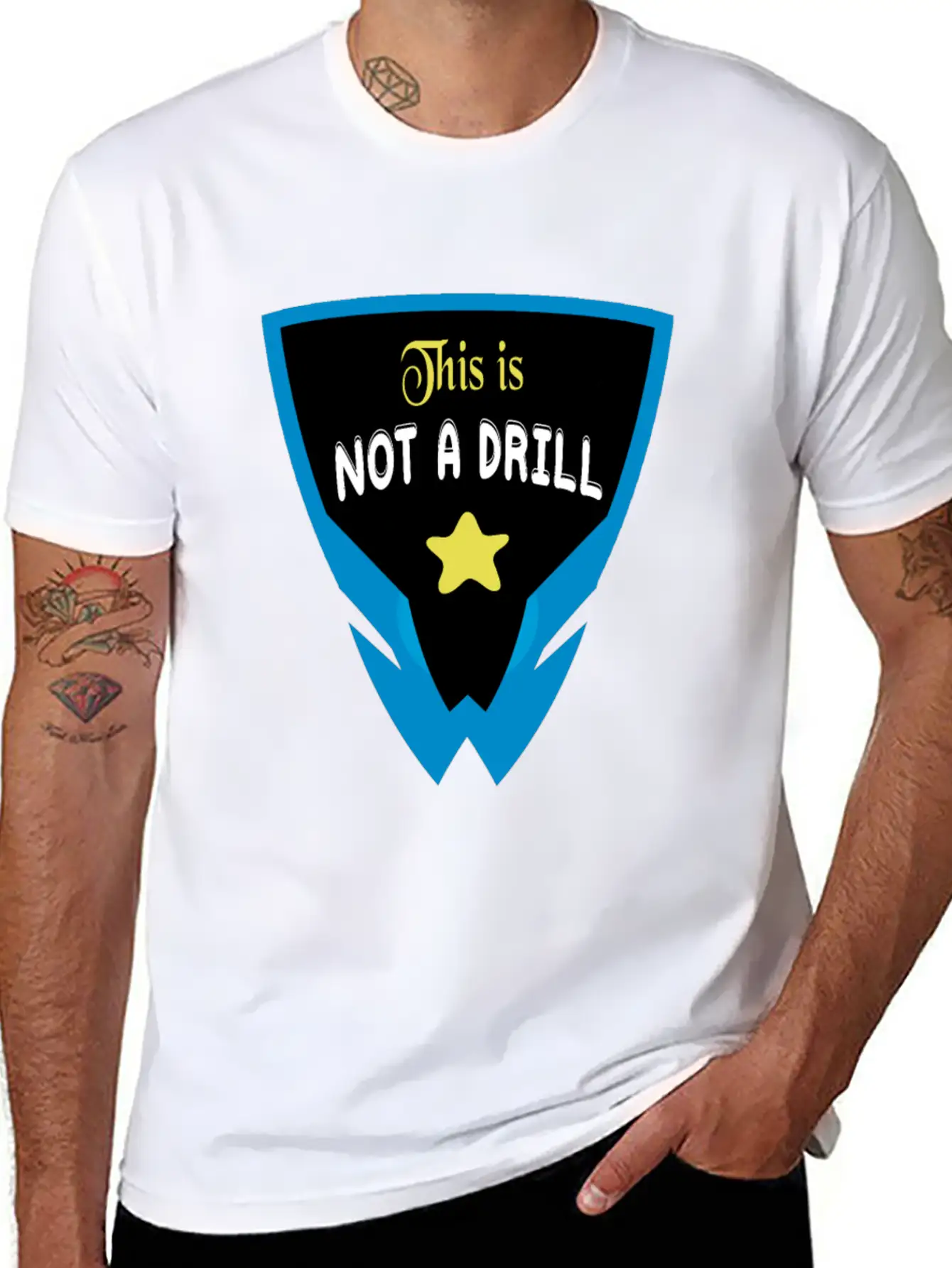 Funny Sayings Quotes, This Is Not A Drill Timeless Short Sleeve Tee – Comfy And Minimalist Design
