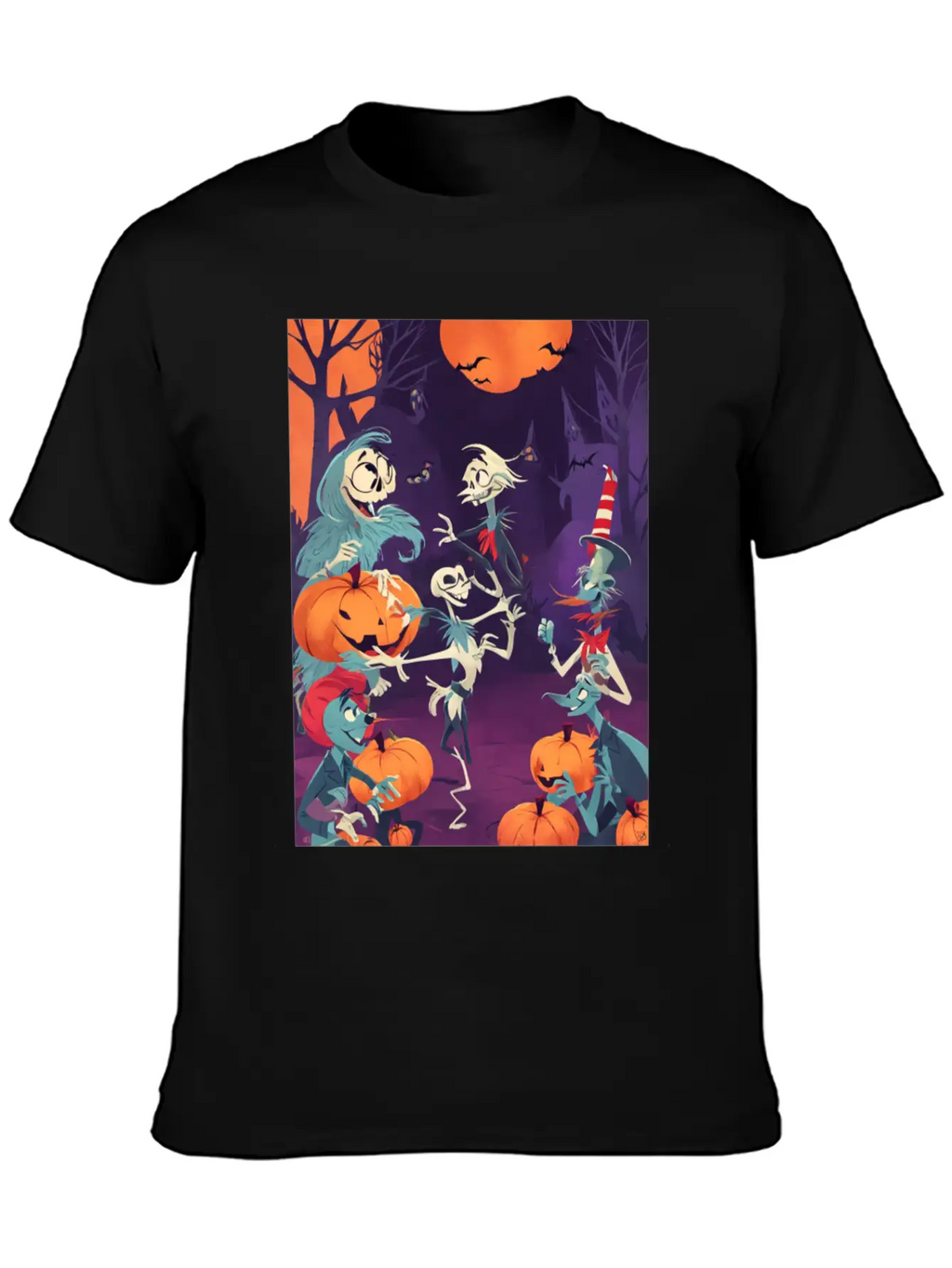 Funny Skeletons Dance On Halloween Party Breathable Graphic T-Shirt – Perfect For Casual Days