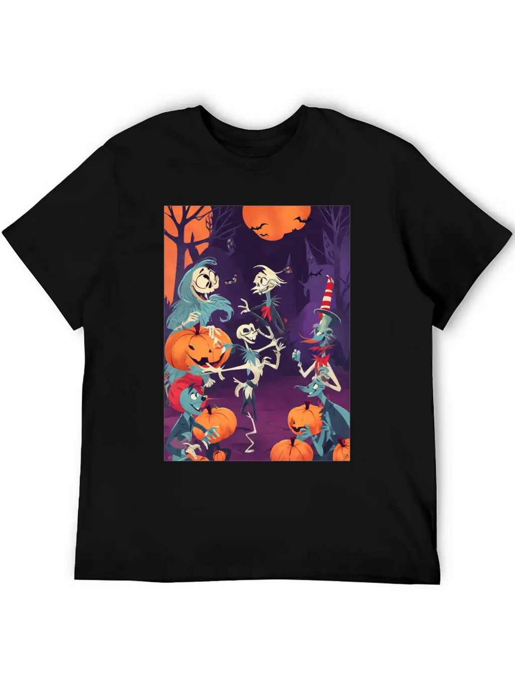 Funny Skeletons Dance On Halloween Party Breathable Graphic T-Shirt – Perfect For Casual Days
