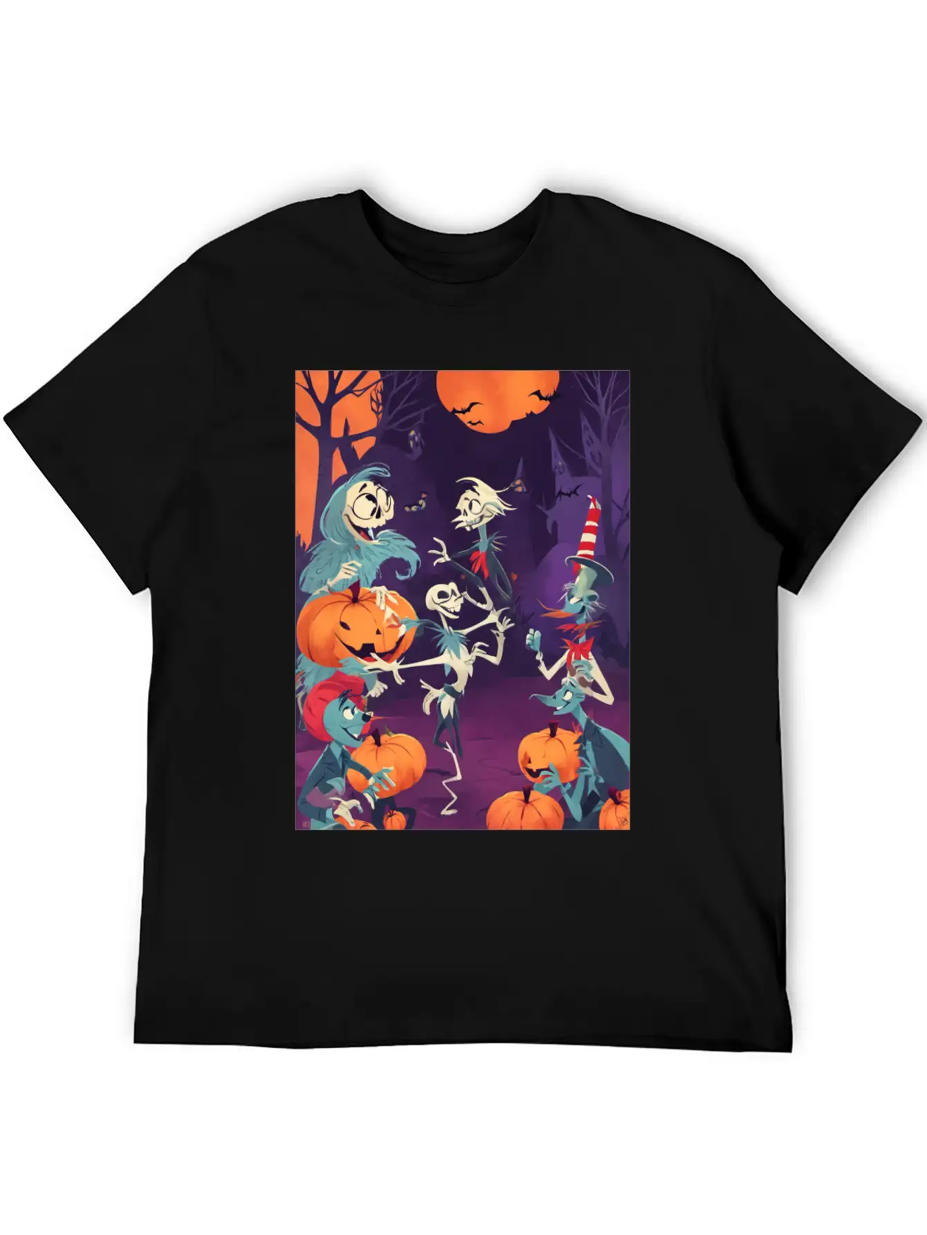 Funny Skeletons Dance On Halloween Party Breathable Graphic T-Shirt – Perfect For Casual Days