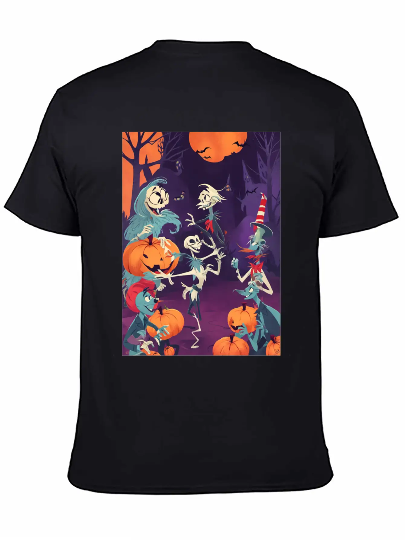 Funny Skeletons Dance On Halloween Party Breathable Graphic T-Shirt – Perfect For Casual Days