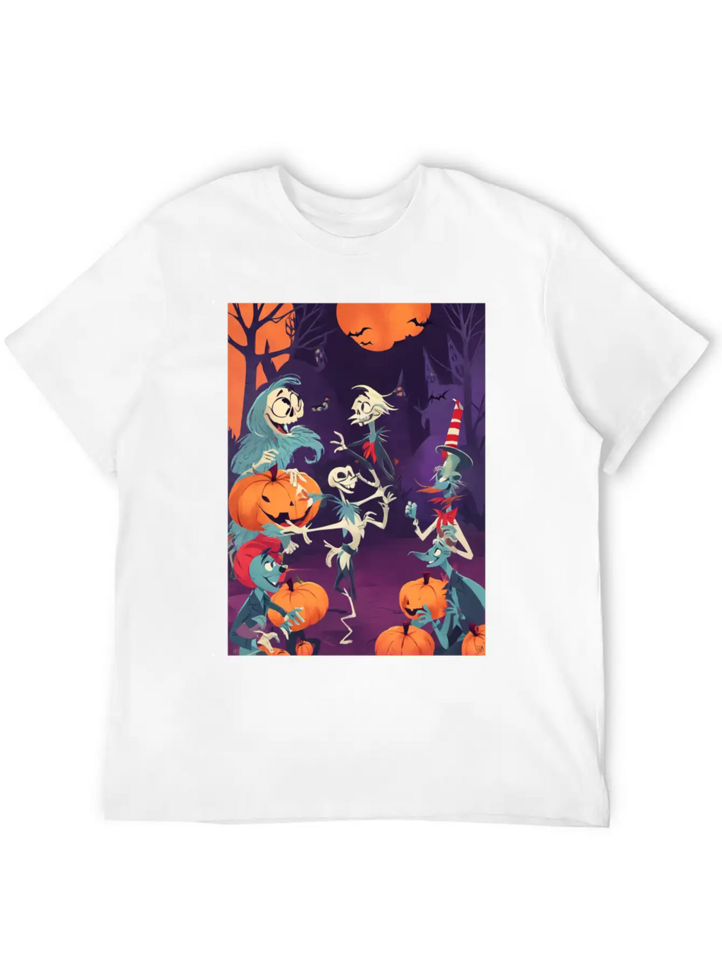 Funny Skeletons Dance On Halloween Party Breathable Graphic T-Shirt – Perfect For Casual Days