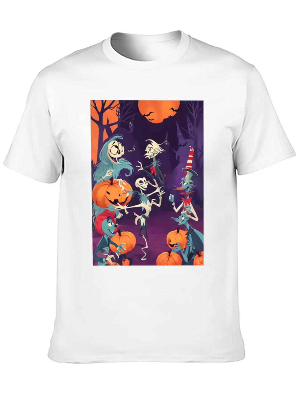 Funny Skeletons Dance On Halloween Party Breathable Graphic T-Shirt – Perfect For Casual Days