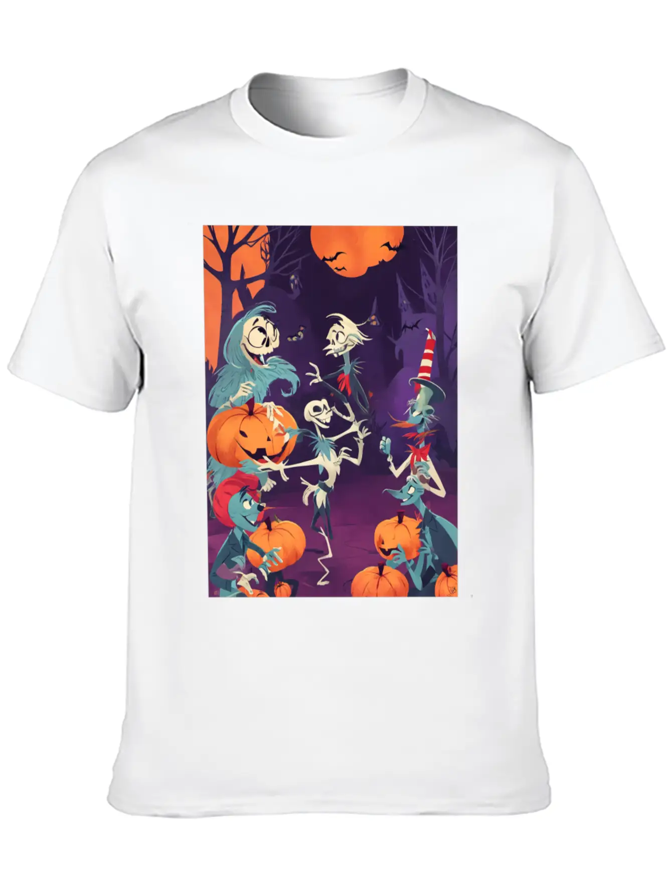 Funny Skeletons Dance On Halloween Party Breathable Graphic T-Shirt – Perfect For Casual Days