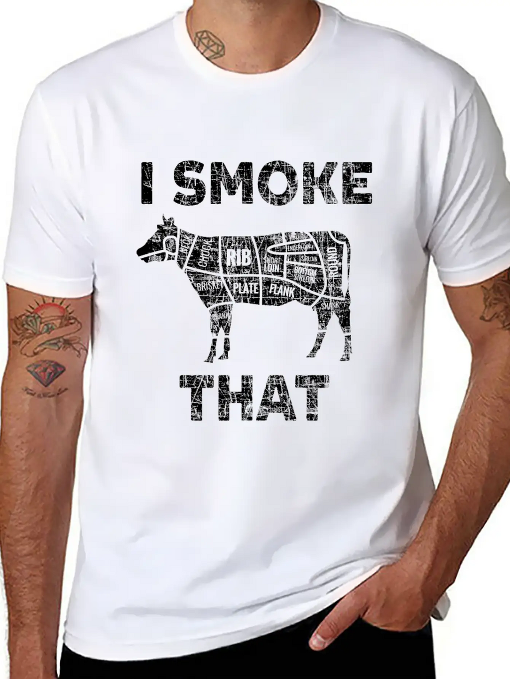 Funny Smoked Cow Meat Lover Bbq Beer Grill Gift Relaxed Everyday Tee – Lightweight And Durable Cotton
