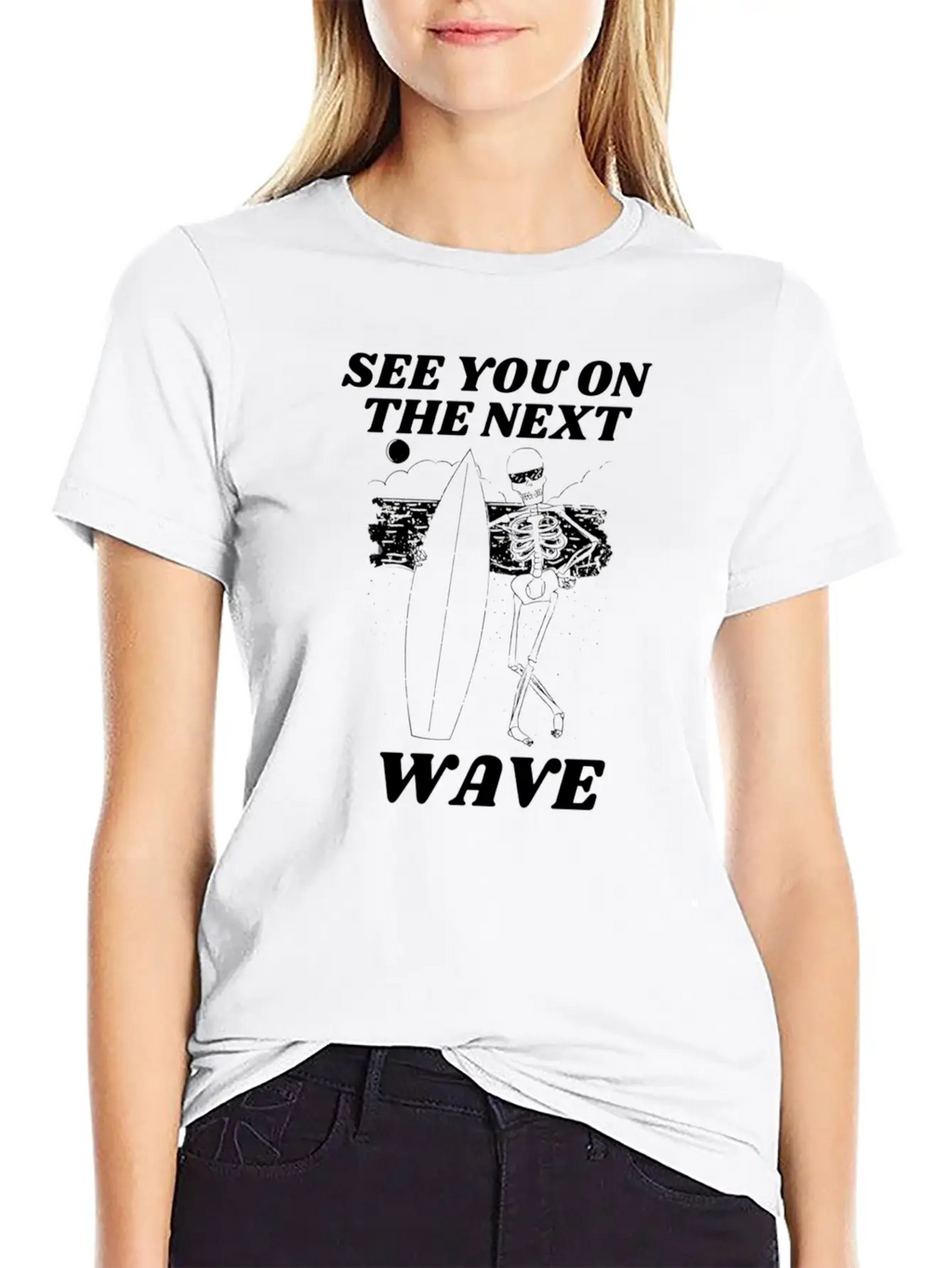 Funny Surfing Skeleton See You On The Next Wave Classic Cotton Tee – Unisex Comfort For Any Season