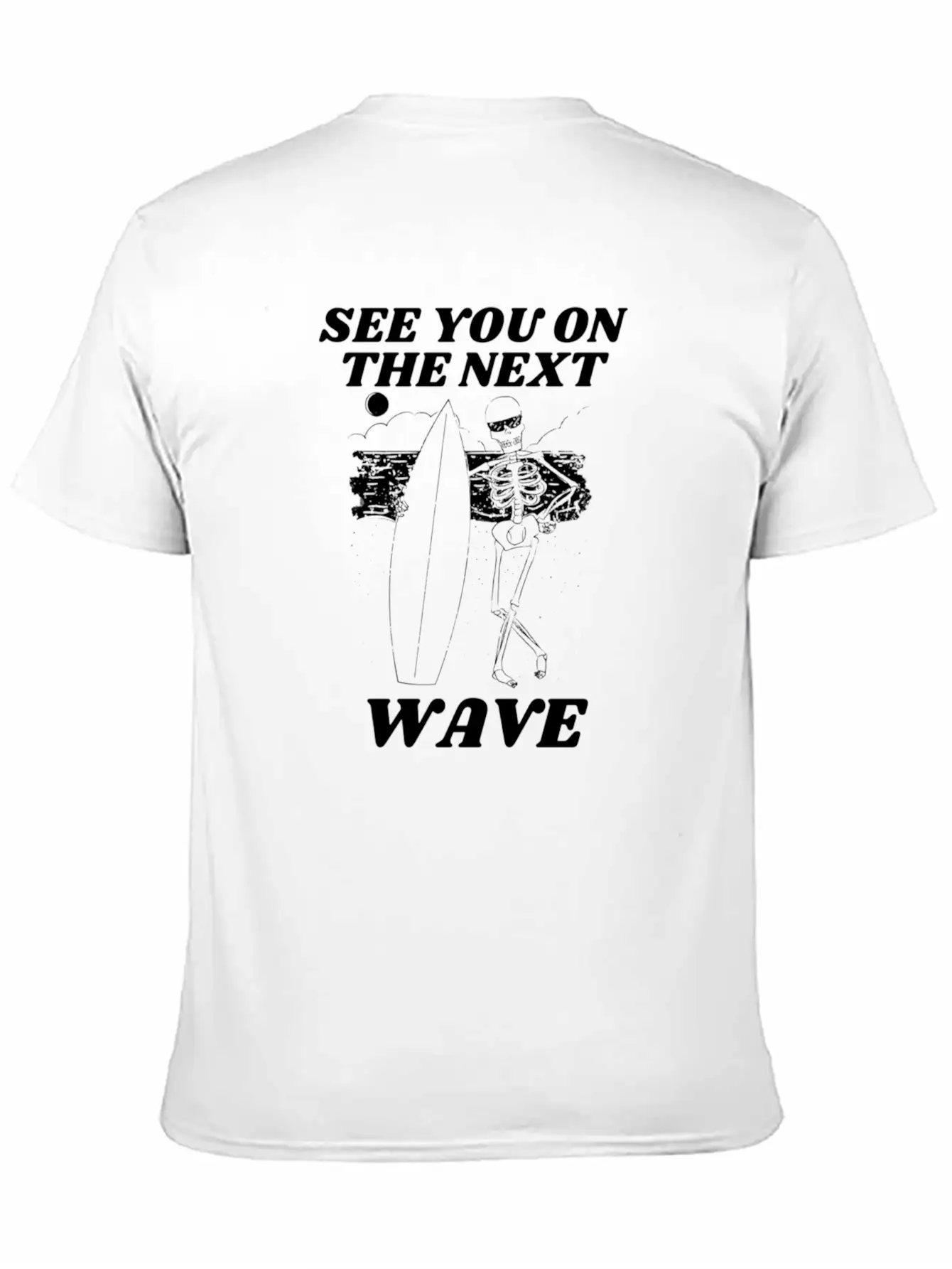 Funny Surfing Skeleton See You On The Next Wave Classic Cotton Tee – Unisex Comfort For Any Season