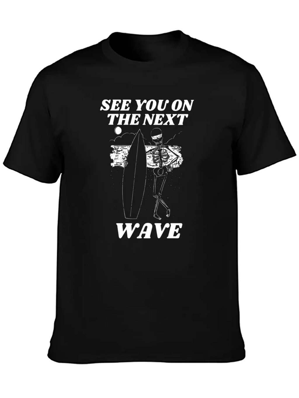 Funny Surfing Skeleton See You On The Next Wave Classic Cotton Tee – Unisex Comfort For Any Season