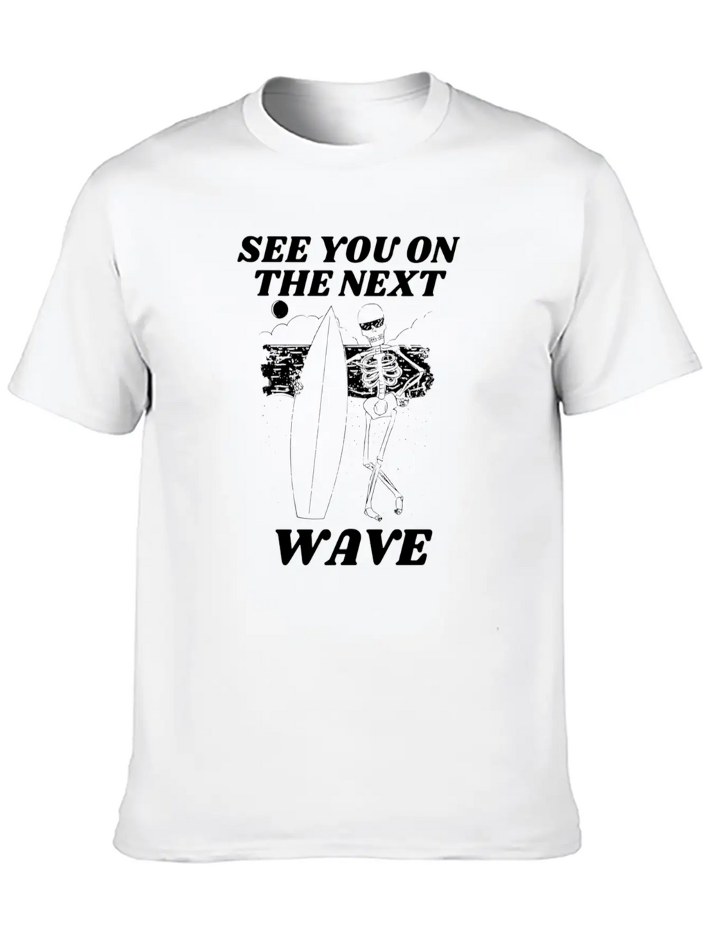 Funny Surfing Skeleton See You On The Next Wave Classic Cotton Tee – Unisex Comfort For Any Season