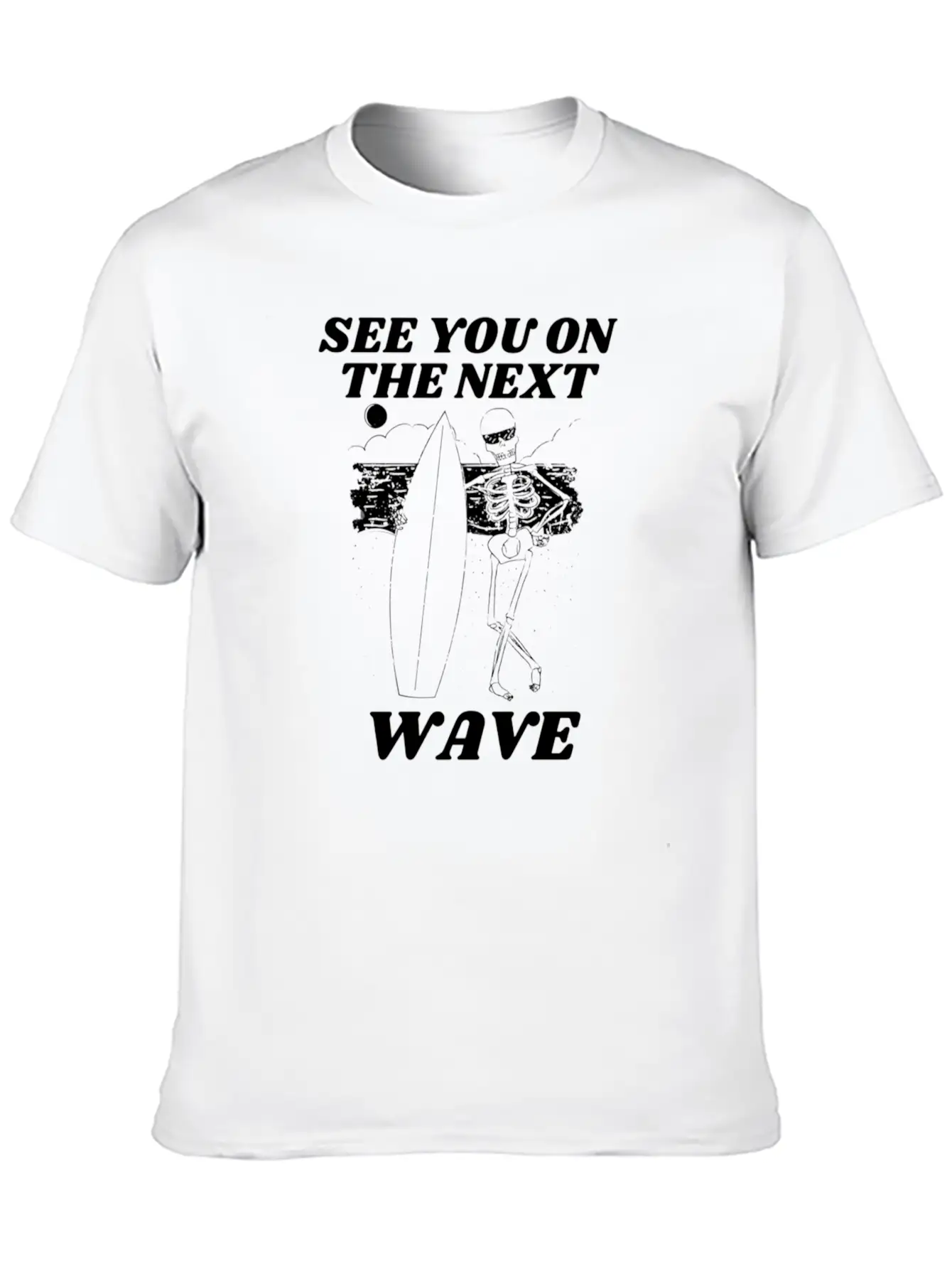 Funny Surfing Skeleton See You On The Next Wave Classic Cotton Tee – Unisex Comfort For Any Season