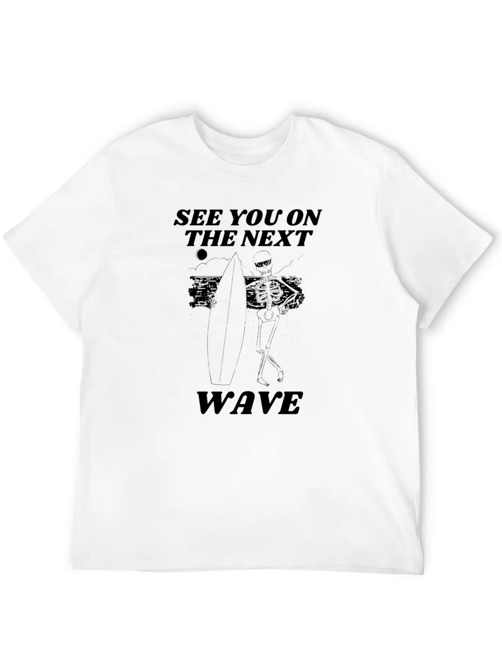 Funny Surfing Skeleton See You On The Next Wave Classic Cotton Tee – Unisex Comfort For Any Season