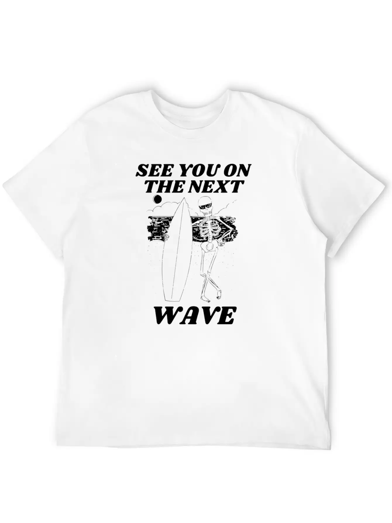 Funny Surfing Skeleton See You On The Next Wave Classic Cotton Tee – Unisex Comfort For Any Season