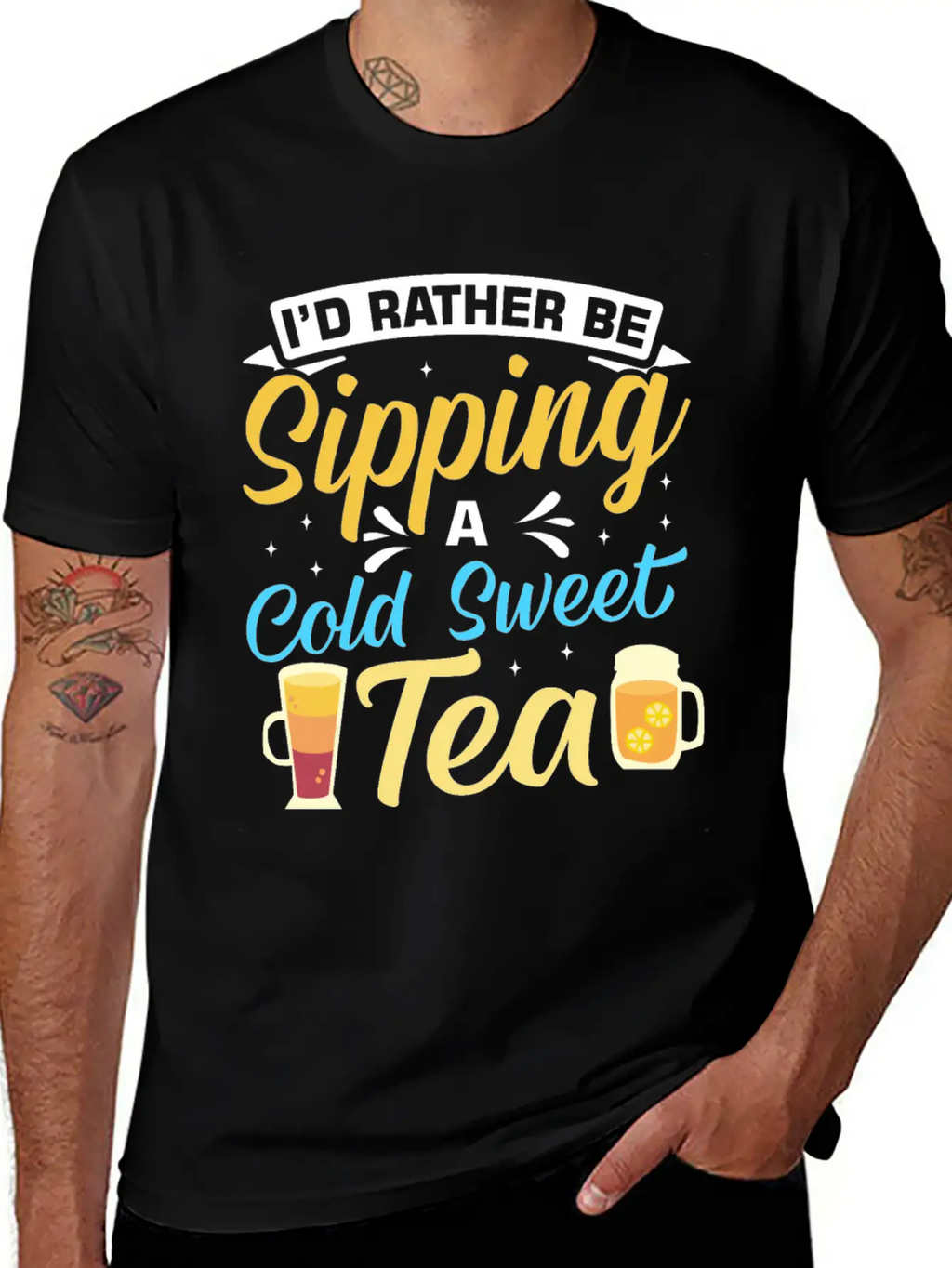 Funny Sweat Tea Breathable Soft Cotton T-Shirt – Timeless Casual Look