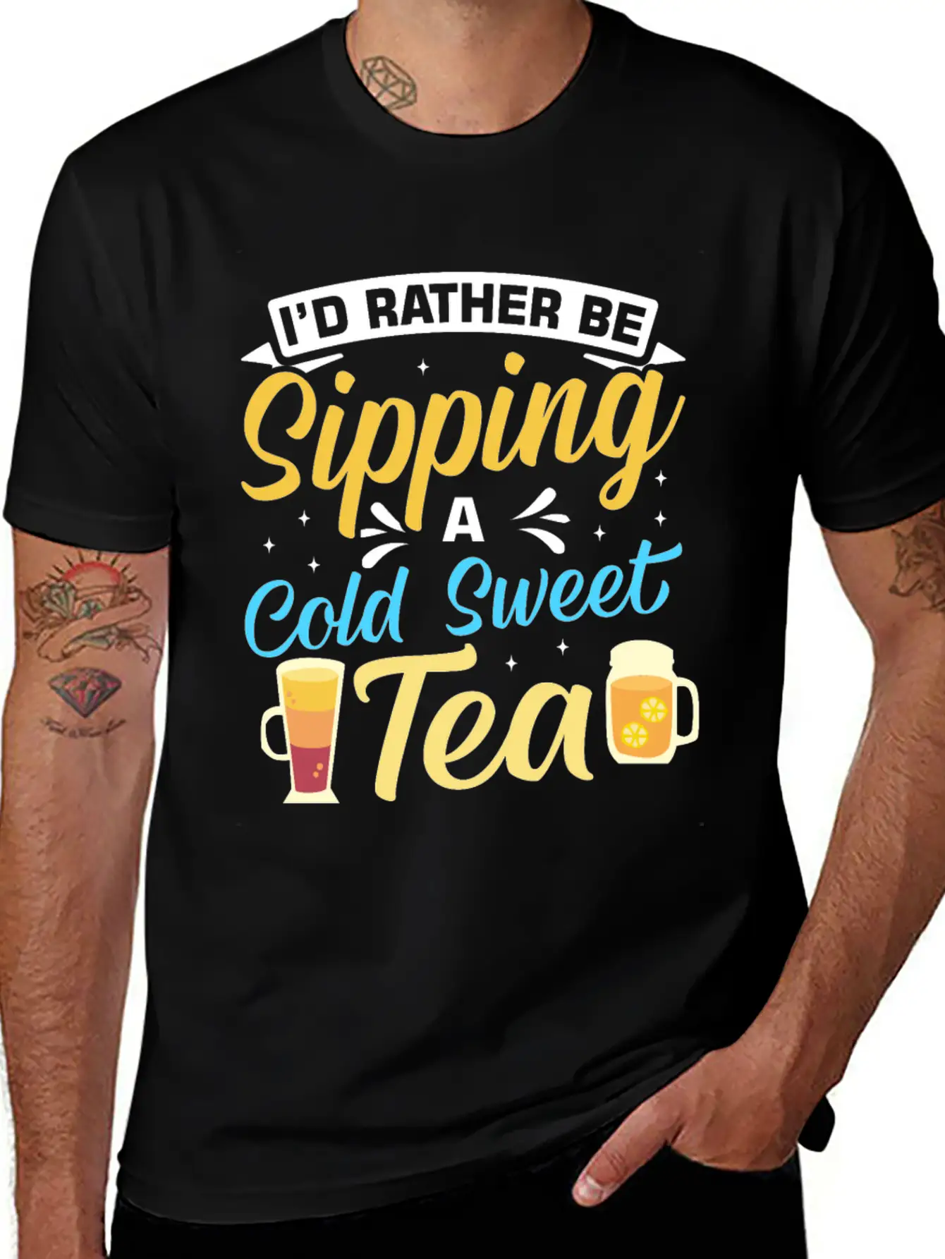Funny Sweat Tea Breathable Soft Cotton T-Shirt – Timeless Casual Look