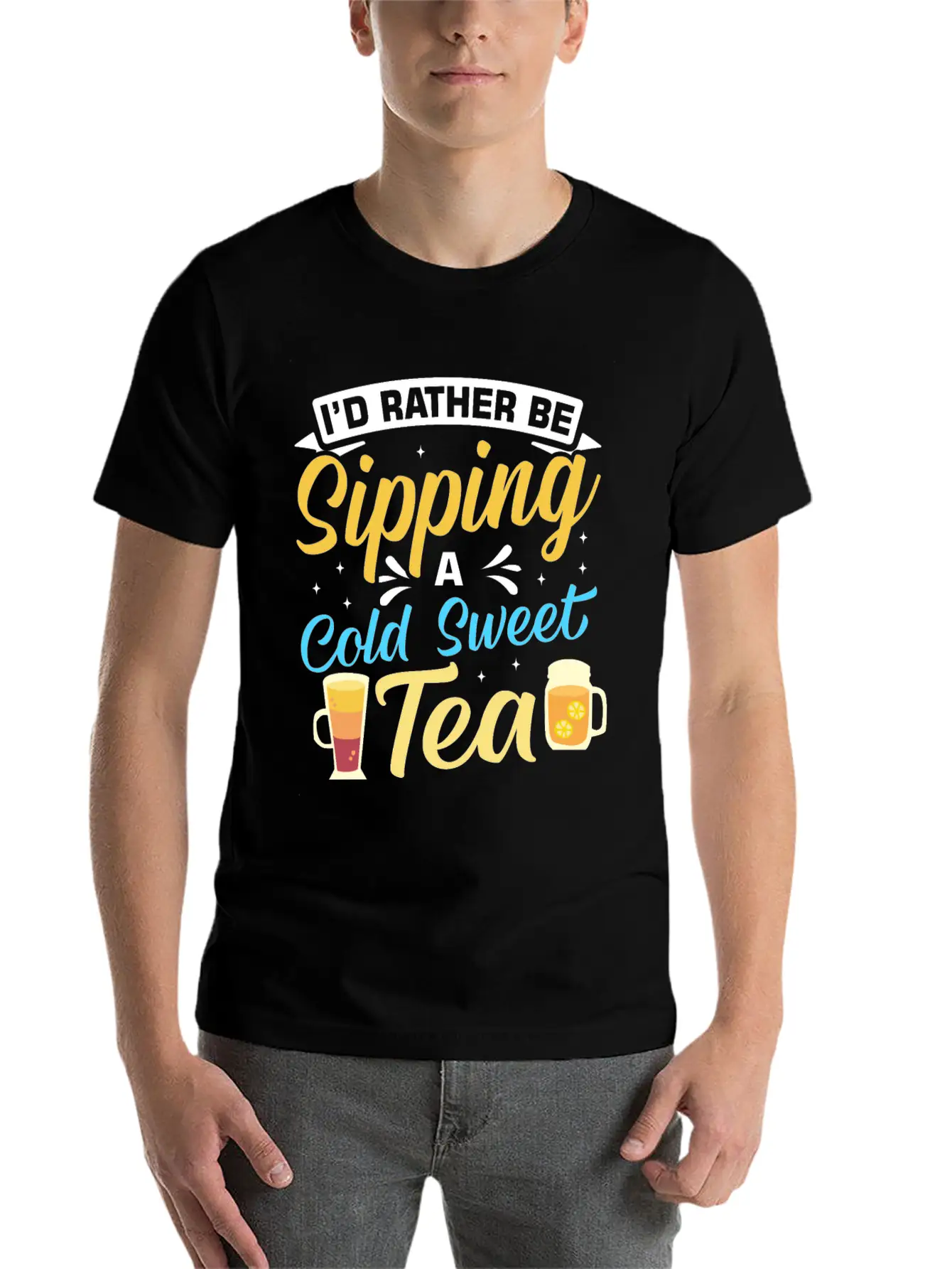 Funny Sweat Tea Breathable Soft Cotton T-Shirt – Timeless Casual Look