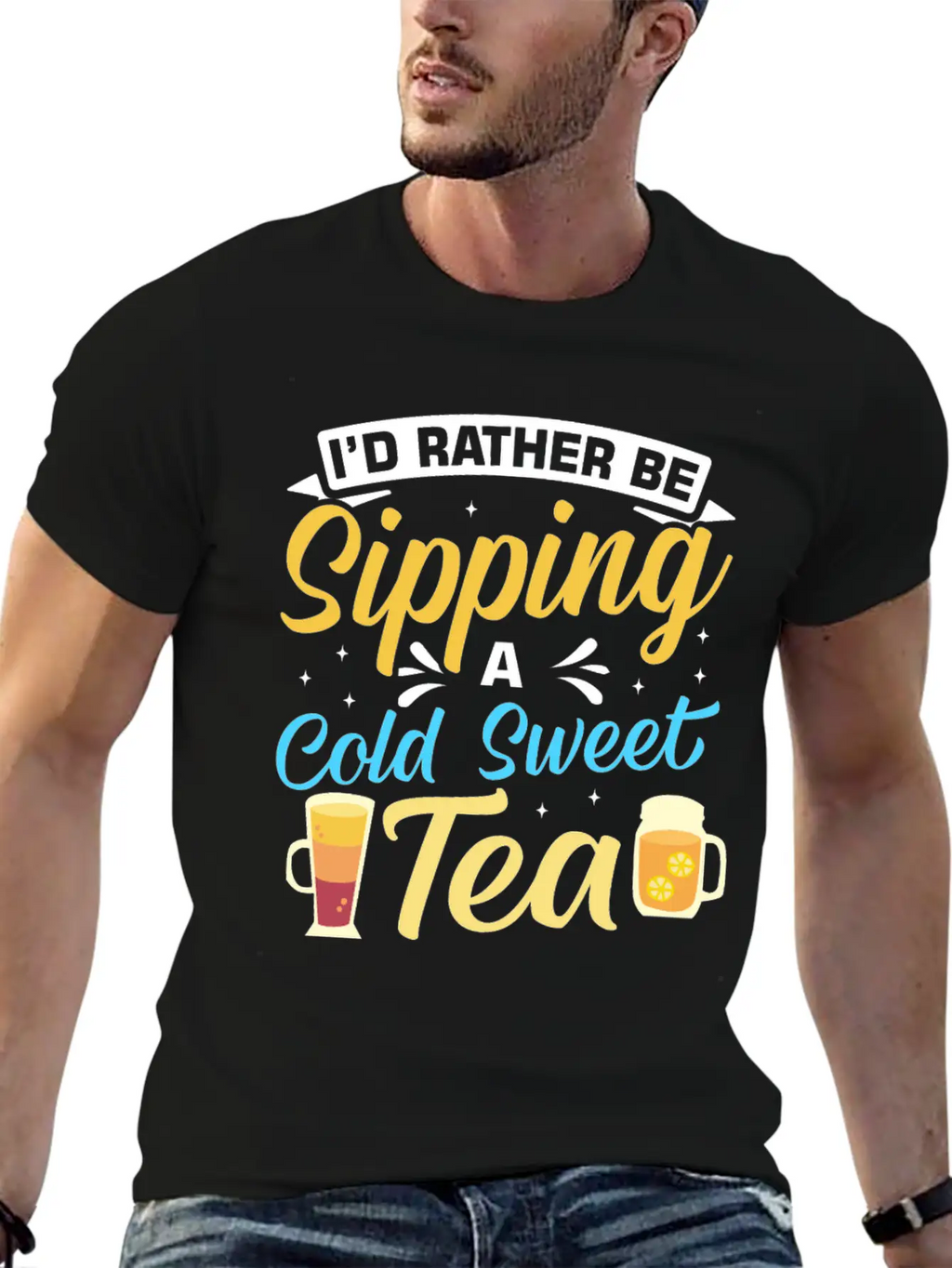 Funny Sweat Tea Breathable Soft Cotton T-Shirt – Timeless Casual Look