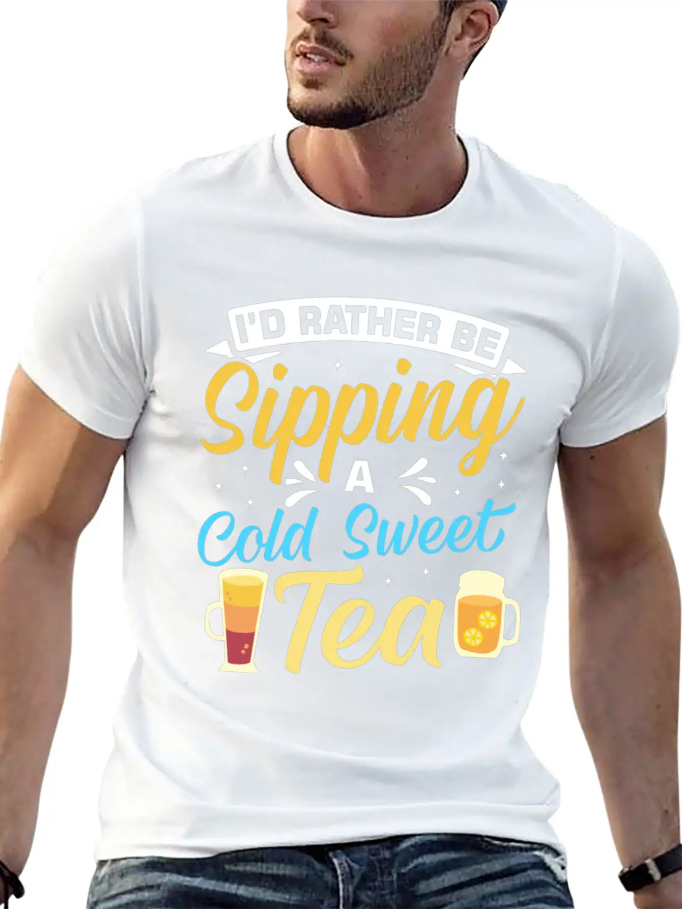 Funny Sweat Tea Breathable Soft Cotton T-Shirt – Timeless Casual Look