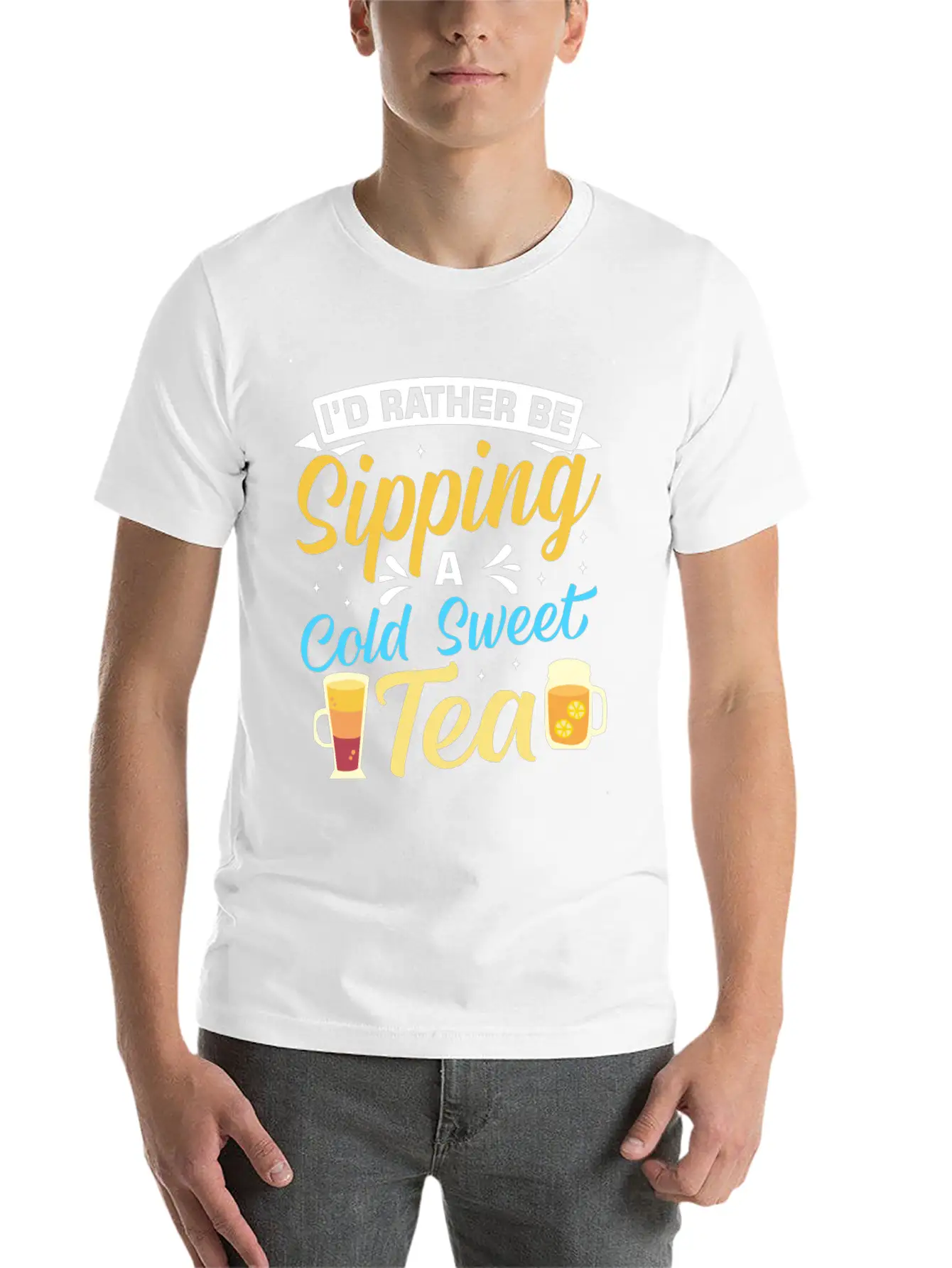Funny Sweat Tea Breathable Soft Cotton T-Shirt – Timeless Casual Look