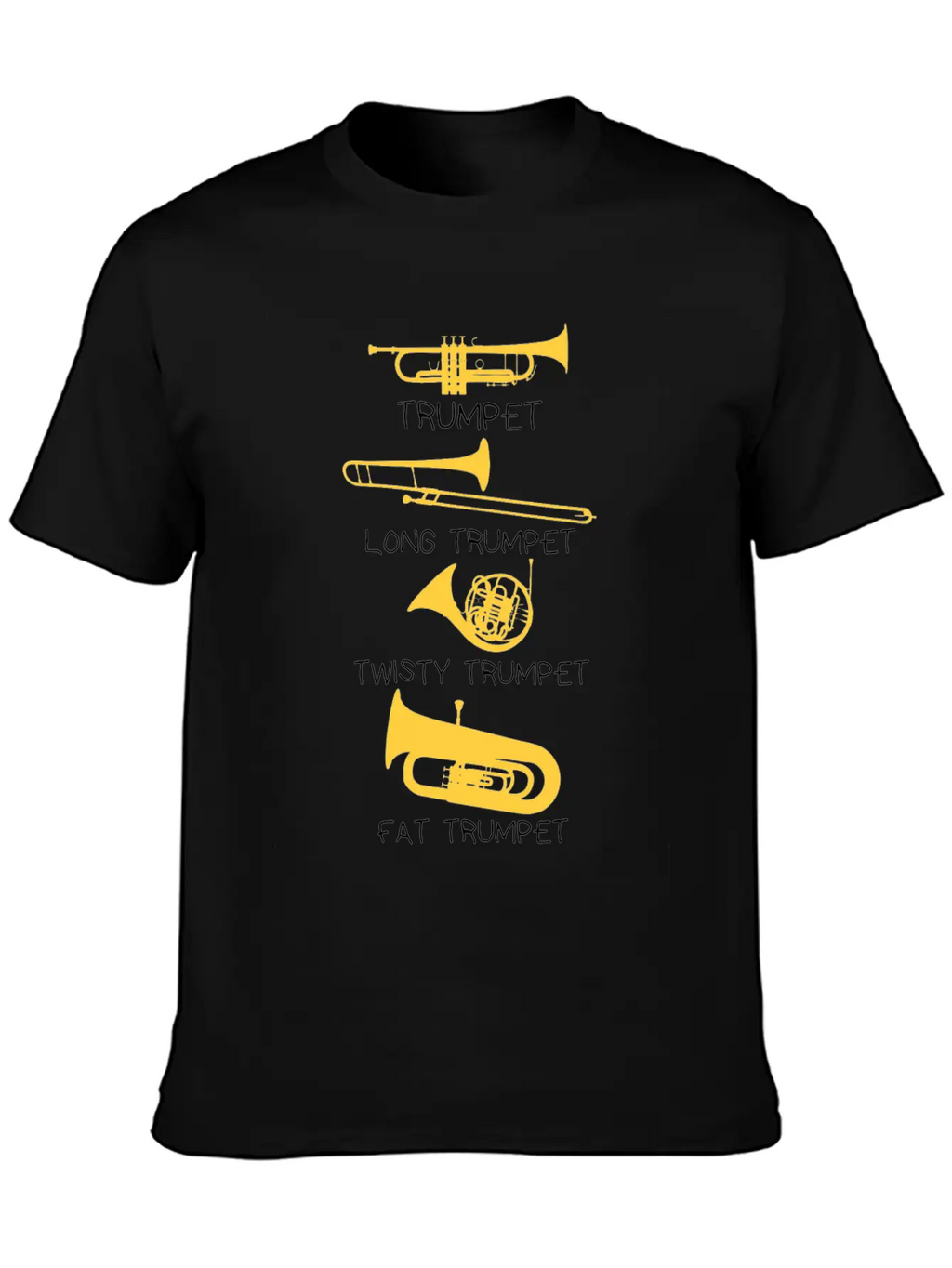 Funny Types Of Trumpets, Funny Trumpet Gift Idea Stylish Everyday T-Shirt – Unisex Basic Cotton Tee