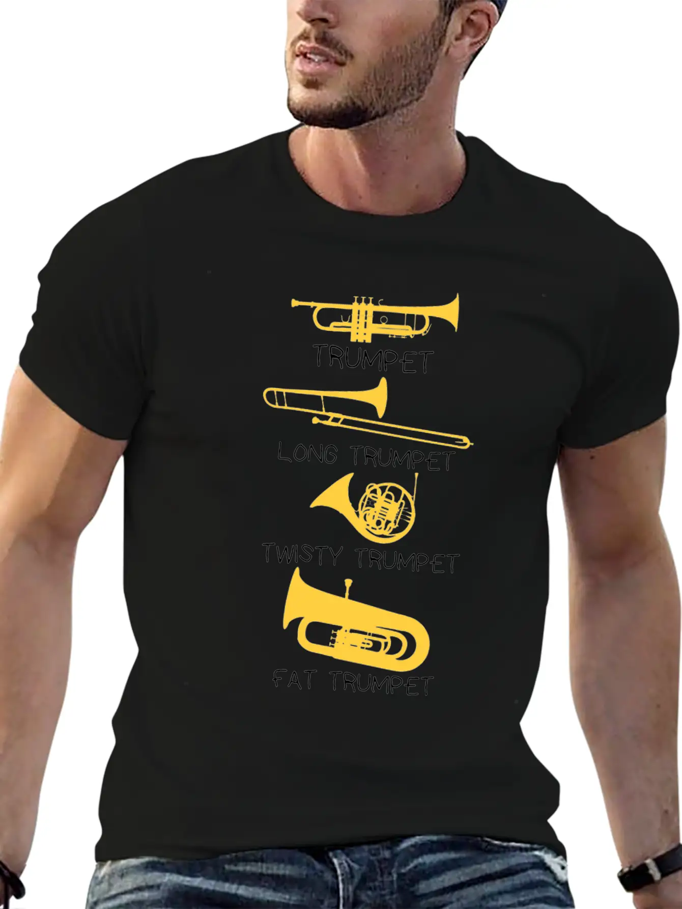 Funny Types Of Trumpets, Funny Trumpet Gift Idea Stylish Everyday T-Shirt – Unisex Basic Cotton Tee