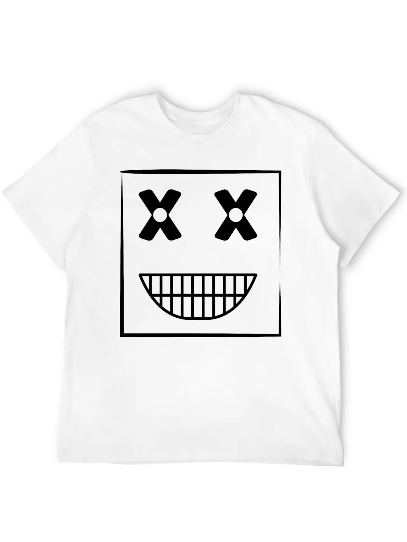 Funny Weird Smiley Squarehead Basic Graphic T-Shirt – Daily Comfort In Soft Cotton