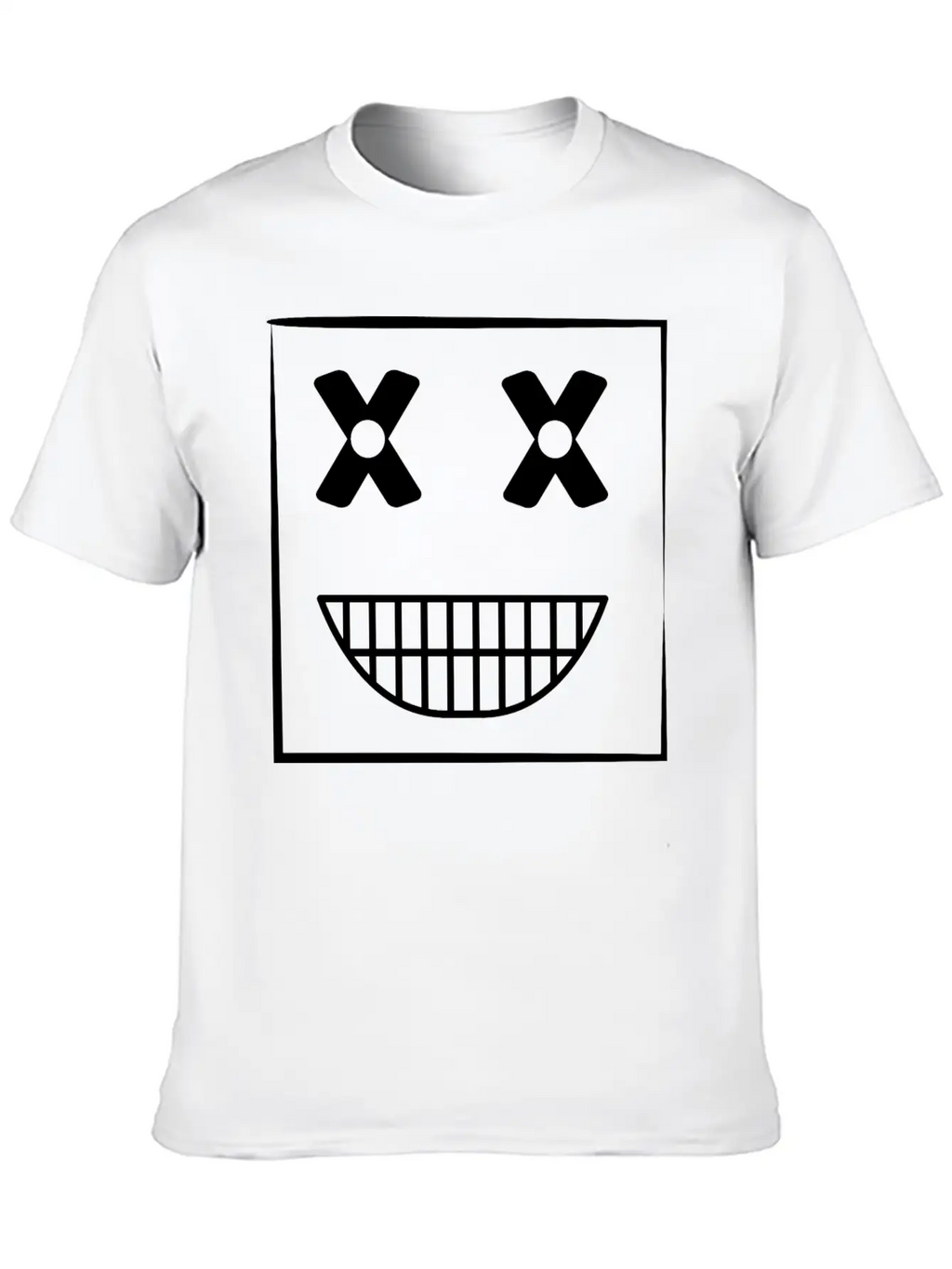 Funny Weird Smiley Squarehead Basic Graphic T-Shirt – Daily Comfort In Soft Cotton