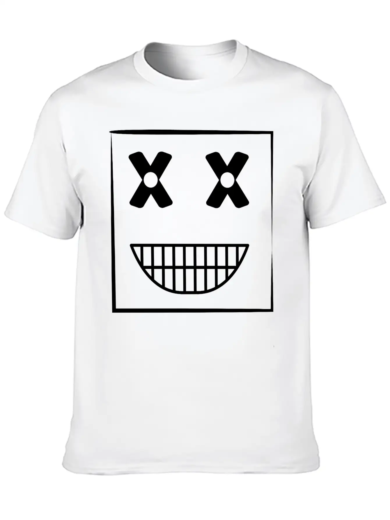 Funny Weird Smiley Squarehead Basic Graphic T-Shirt – Daily Comfort In Soft Cotton