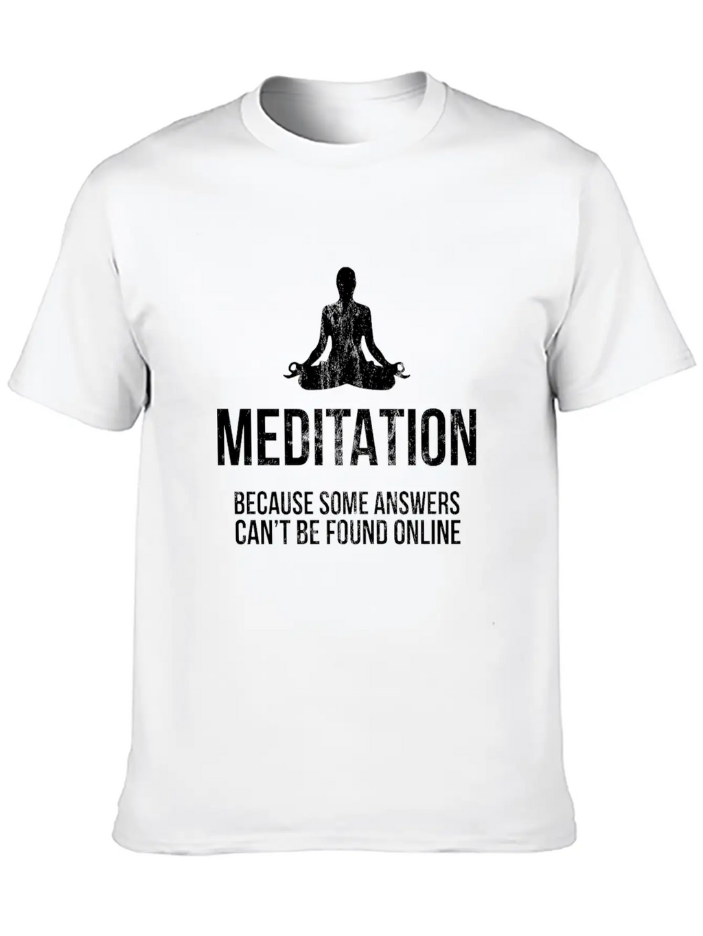Funny Yoga Meditation Print Don'T Hate Meditate Timeless Short Sleeve Tee – Comfy And Minimalist Design