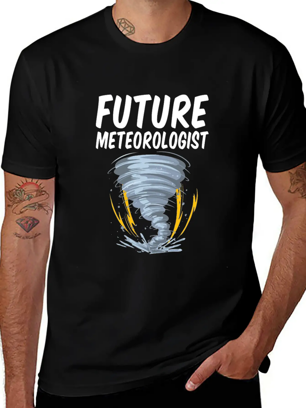 Future Meteorologist Funny Meteorology Tornado Stylish Everyday T-Shirt – Unisex Basic Cotton Tee