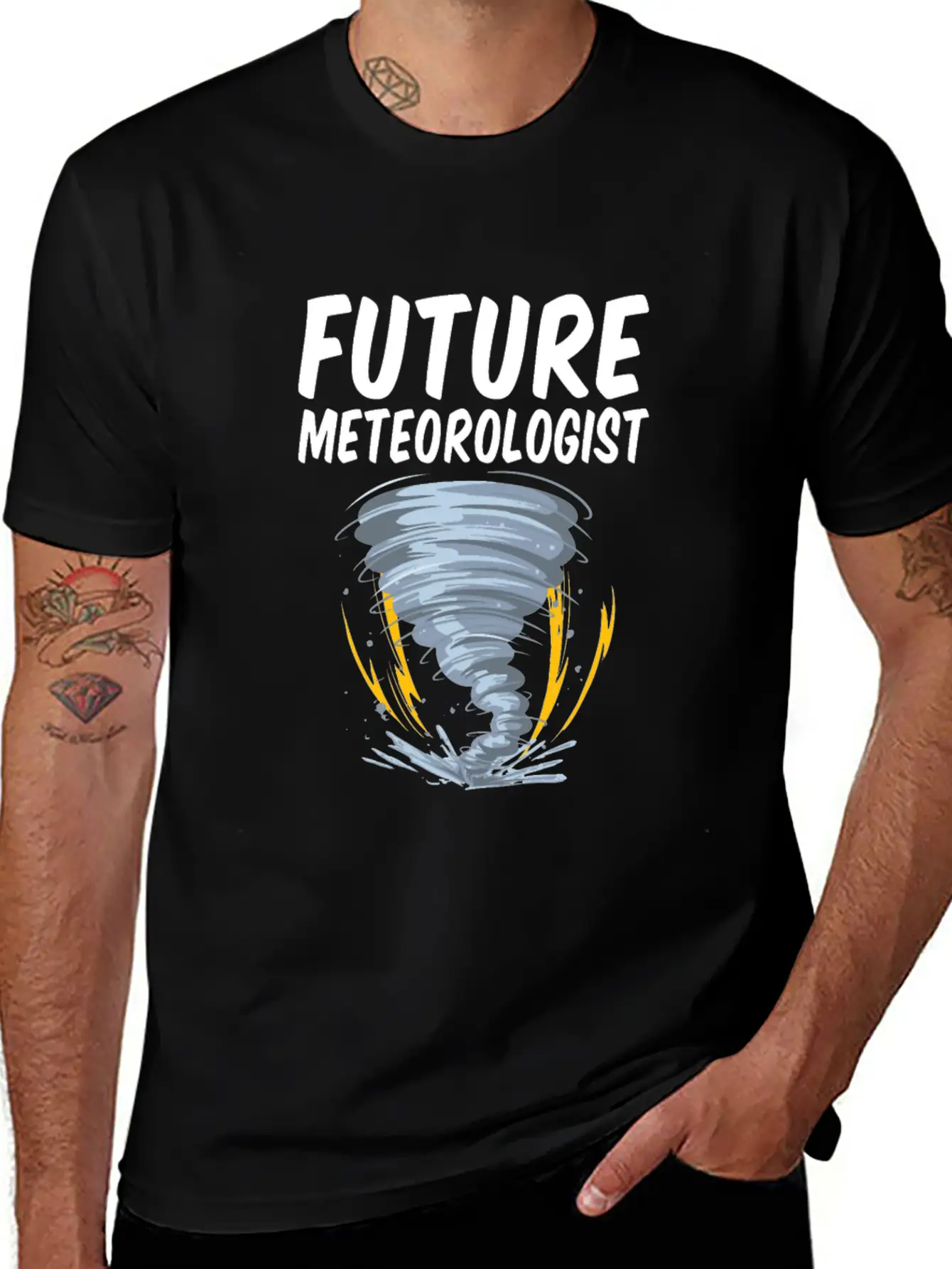 Future Meteorologist Funny Meteorology Tornado Stylish Everyday T-Shirt – Unisex Basic Cotton Tee