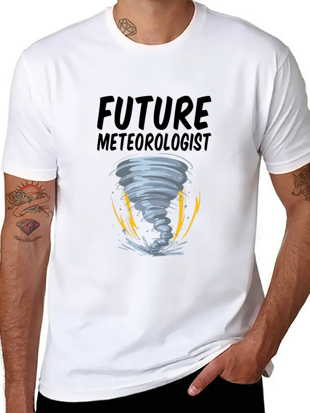Future Meteorologist Funny Meteorology Tornado Stylish Everyday T-Shirt – Unisex Basic Cotton Tee