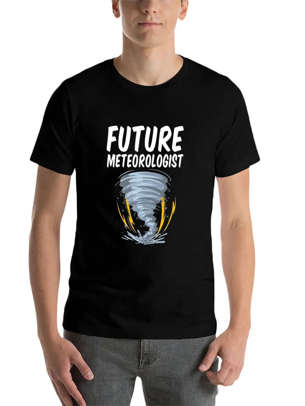 Future Meteorologist Funny Meteorology Tornado Stylish Everyday T-Shirt – Unisex Basic Cotton Tee