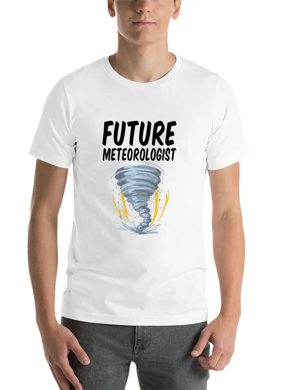 Future Meteorologist Funny Meteorology Tornado Stylish Everyday T-Shirt – Unisex Basic Cotton Tee