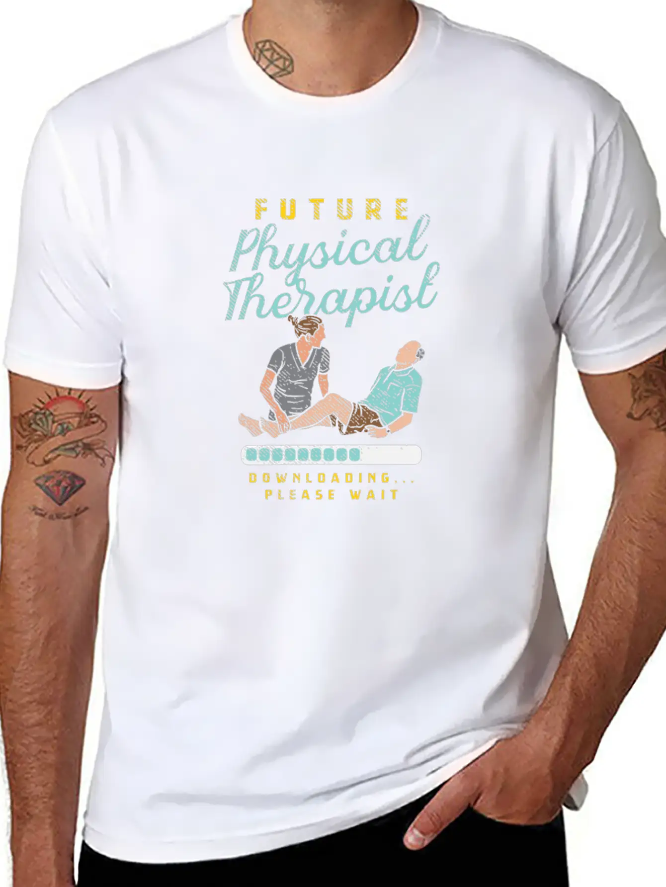 Future Physical Therapist Downloading Please Wait Breathable Soft Cotton T-Shirt – Timeless Casual Look