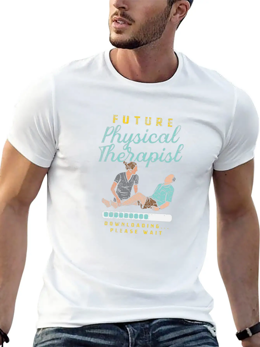 Future Physical Therapist Downloading Please Wait Breathable Soft Cotton T-Shirt – Timeless Casual Look