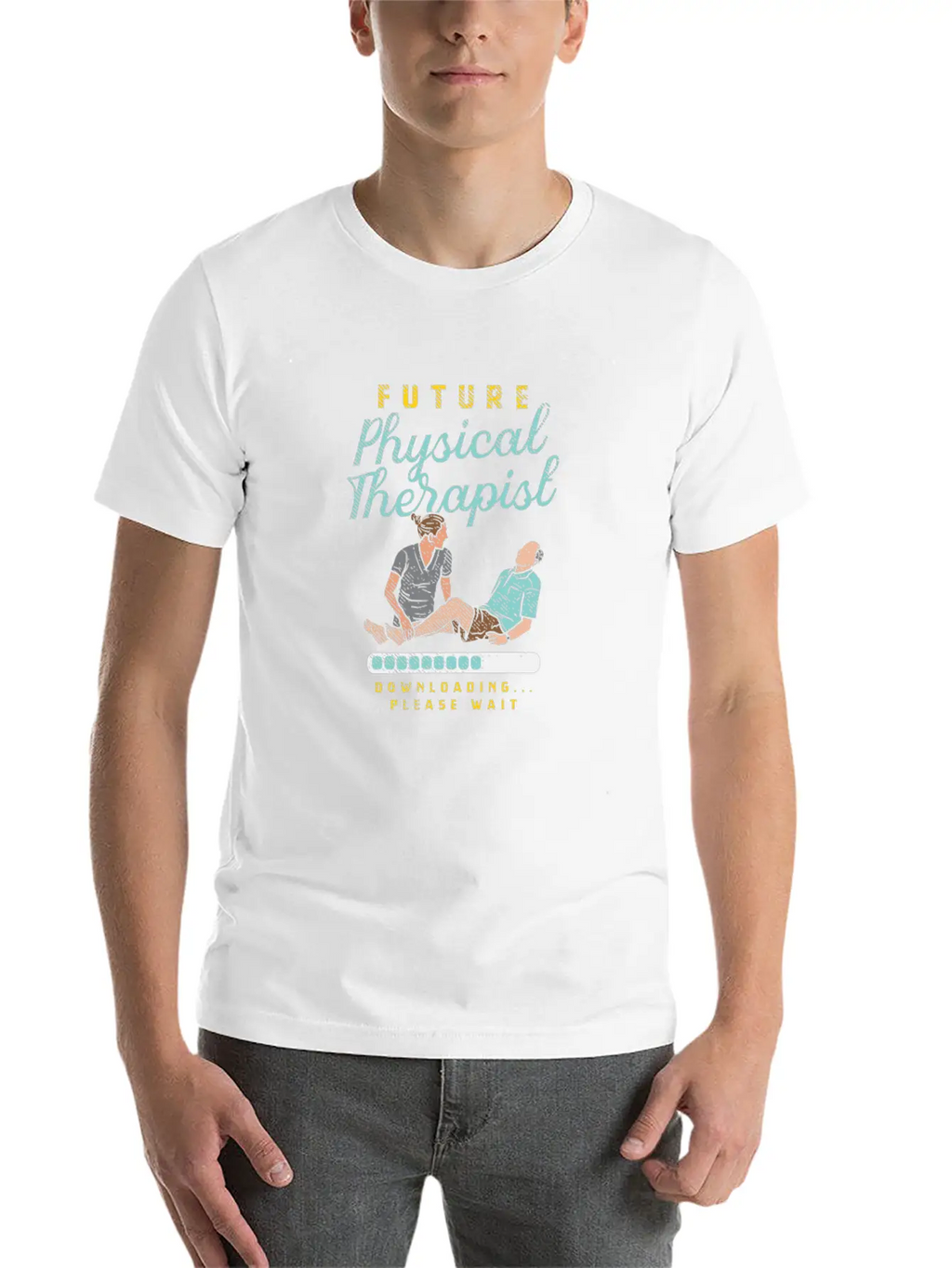 Future Physical Therapist Downloading Please Wait Breathable Soft Cotton T-Shirt – Timeless Casual Look